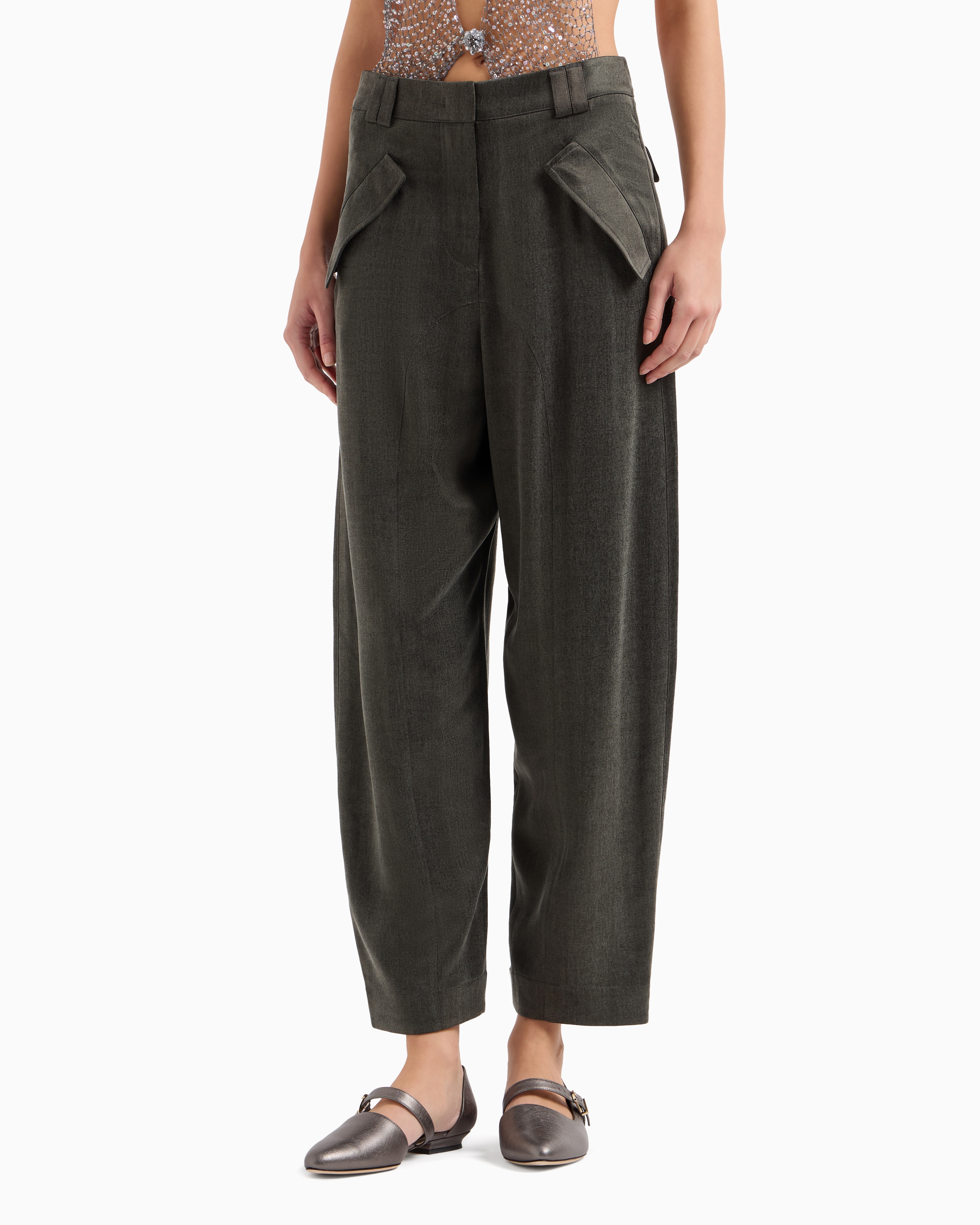 Giorgio Armani Straight-cut Viscose And Cupro Trousers