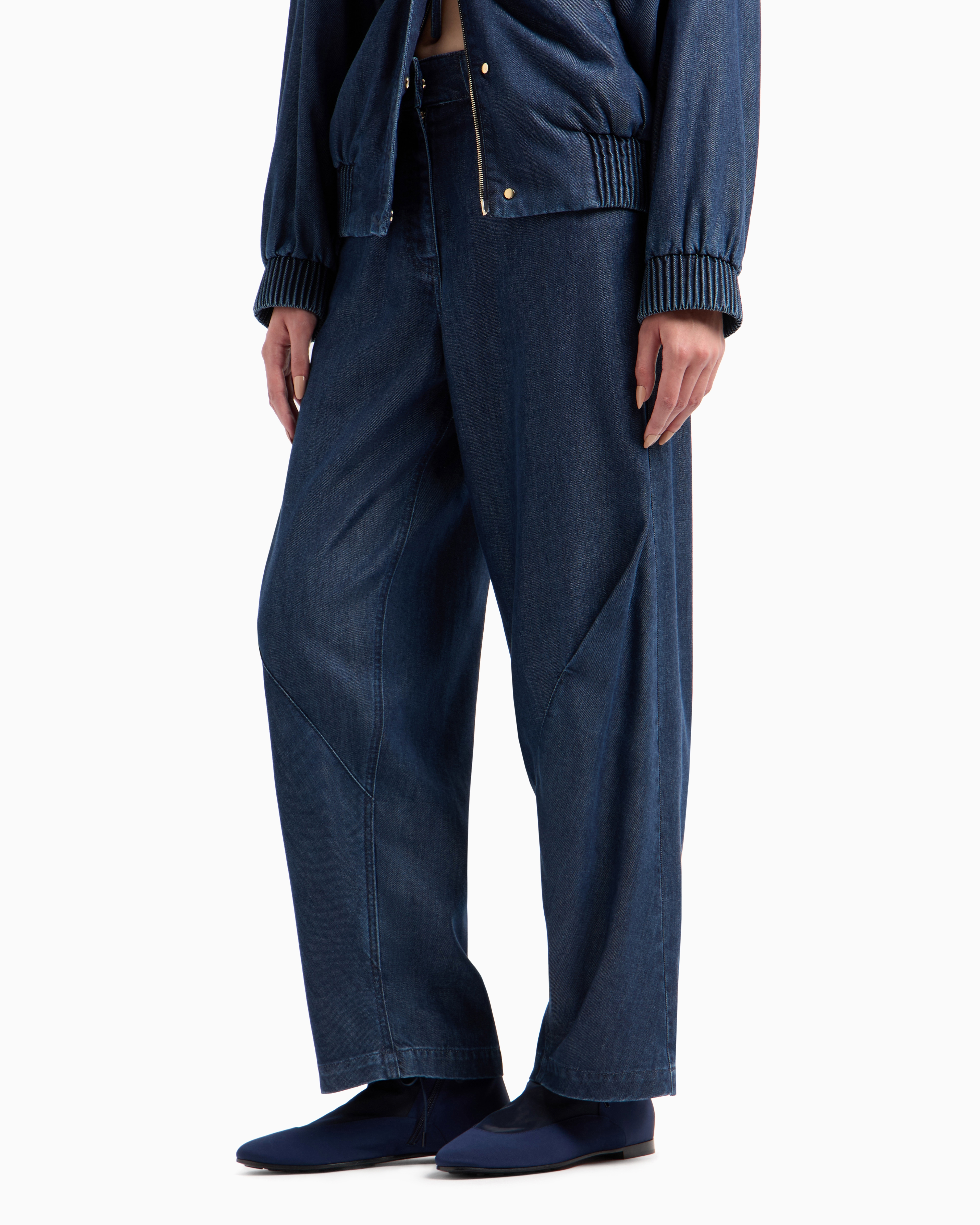 Giorgio Armani Denim Collection Straight Trousers In Lyocell