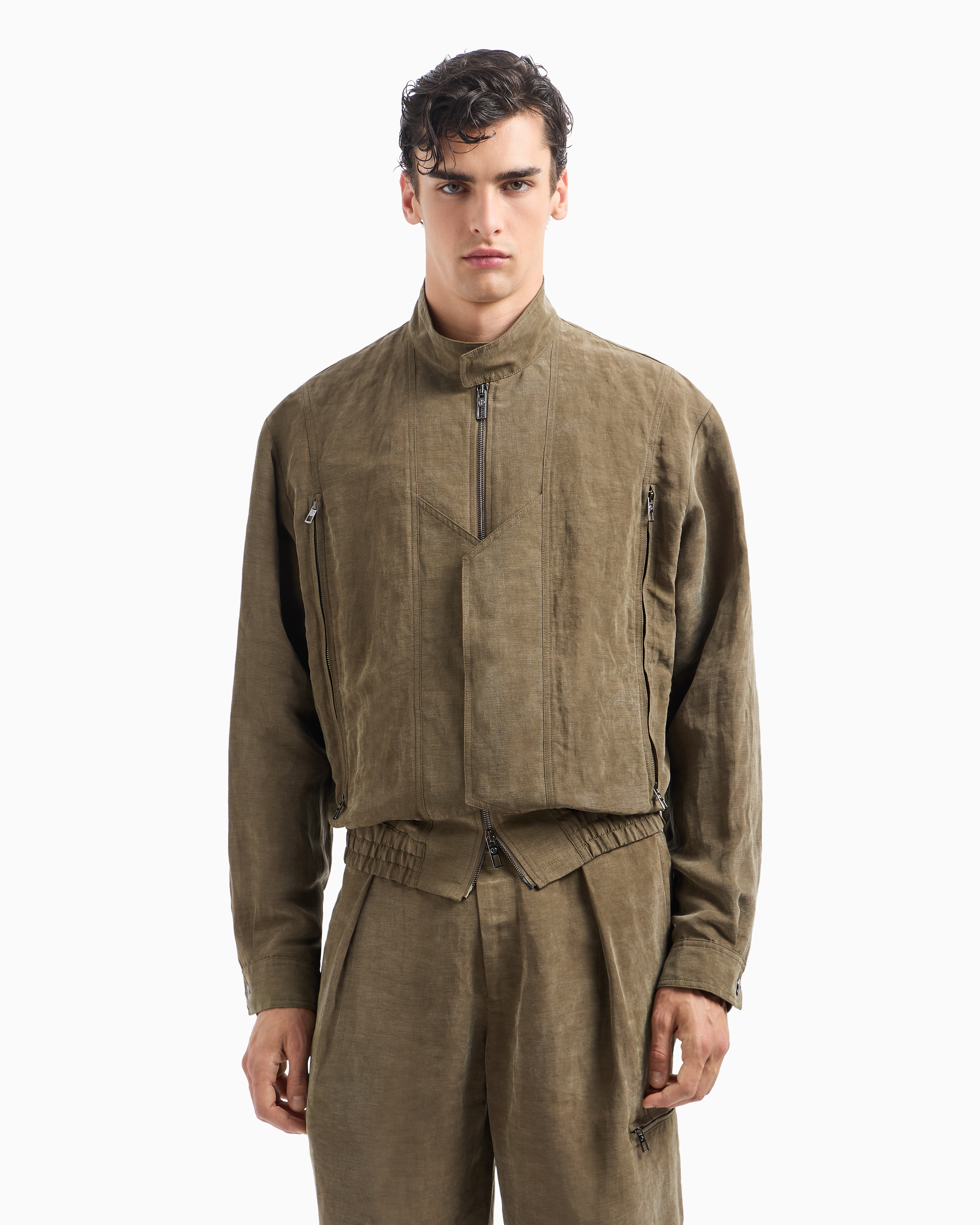 Giorgio Armani Linen And Lyocell Blouson