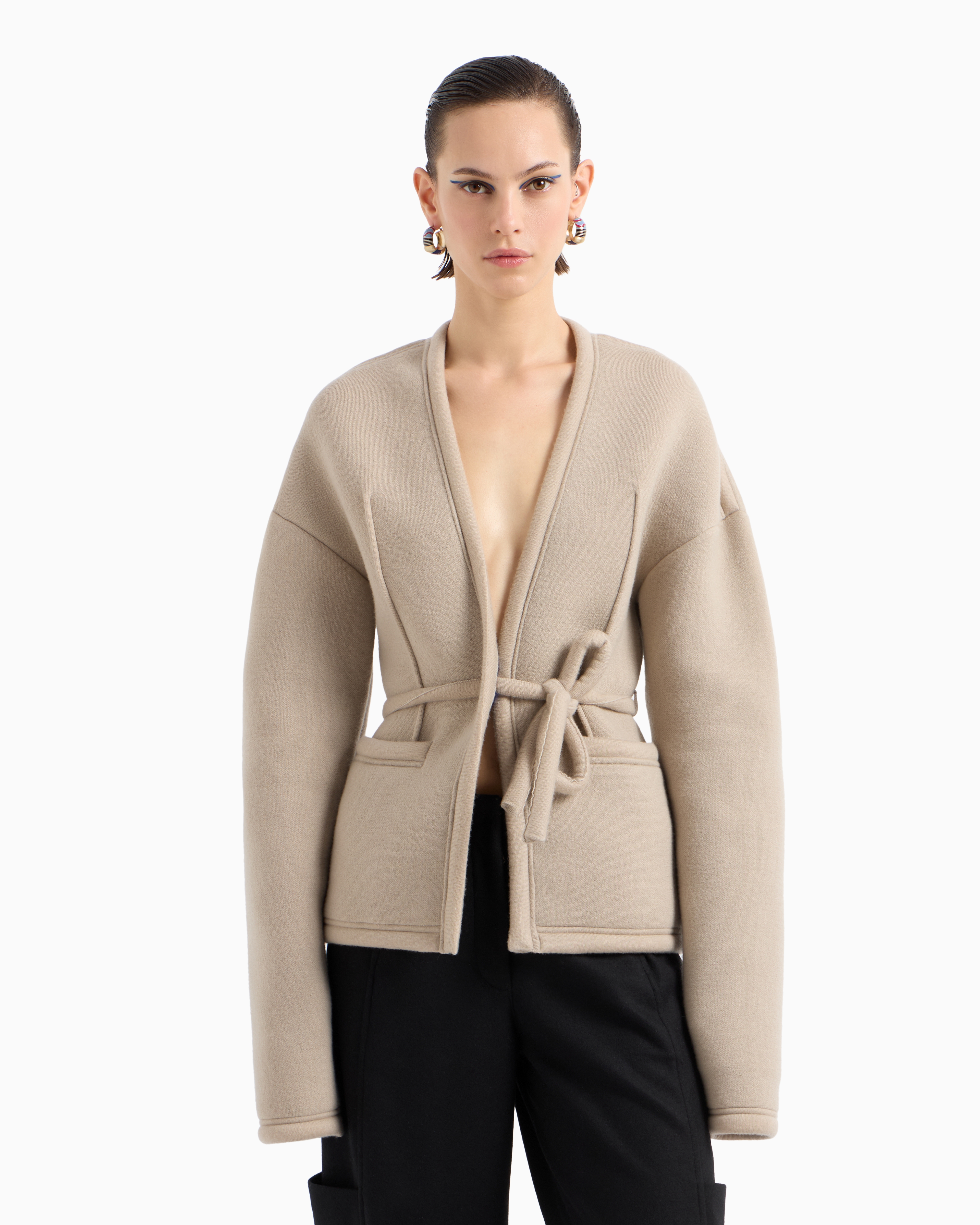 Giorgio Armani Single-breasted Jacket In Viscose And Cashmere Jersey