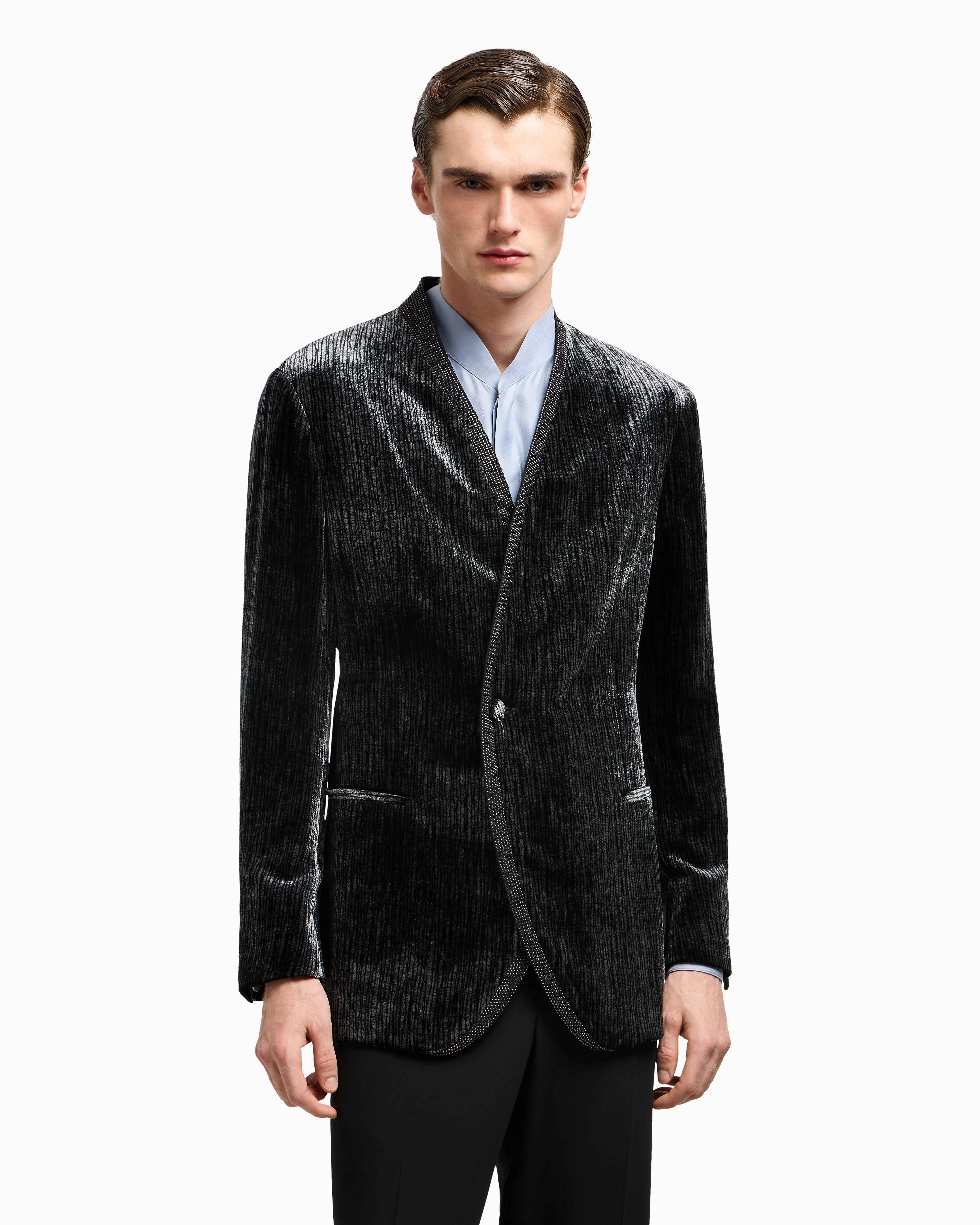 Giorgio Armani Upton Line Lurex Velvet And Rhinestone Tuxedo Jacket