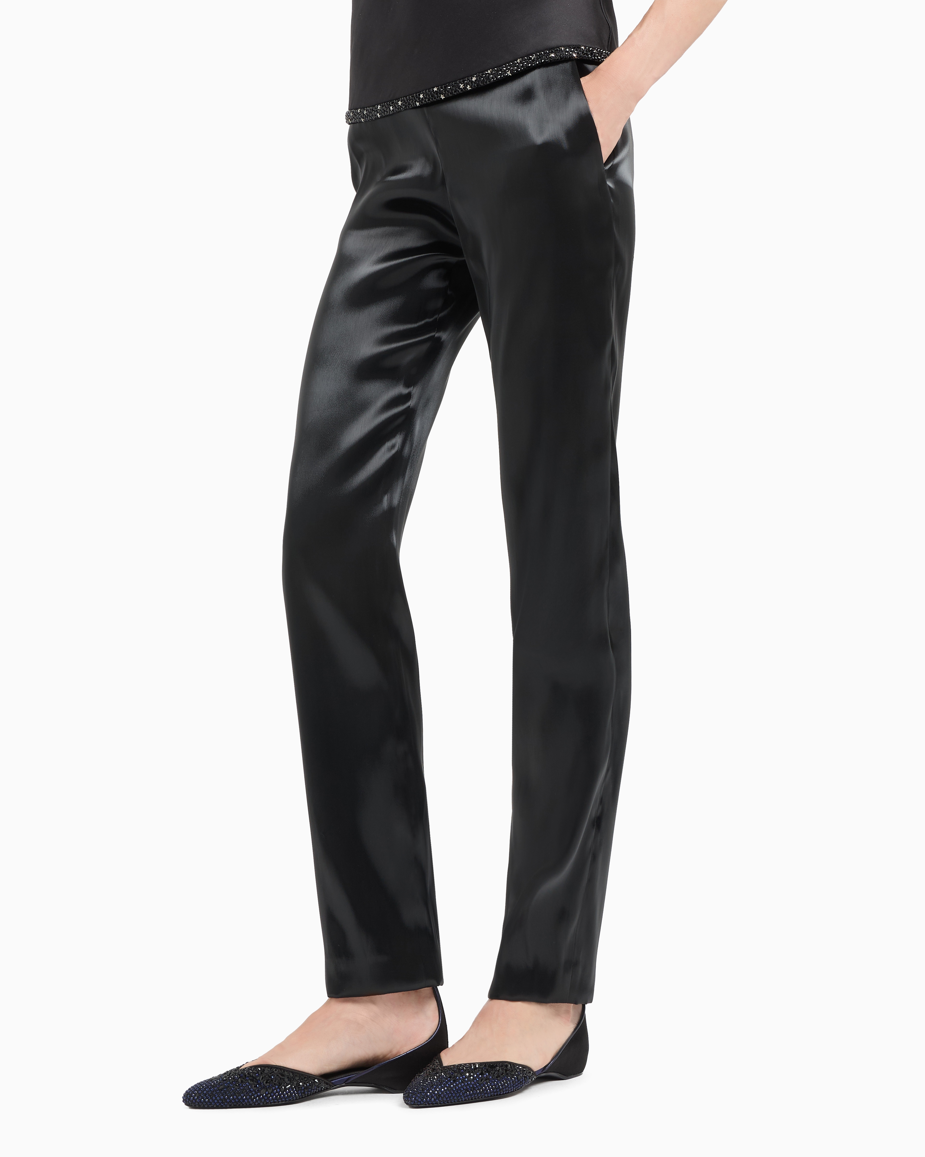 Giorgio Armani Fluid Silk Straight Trousers