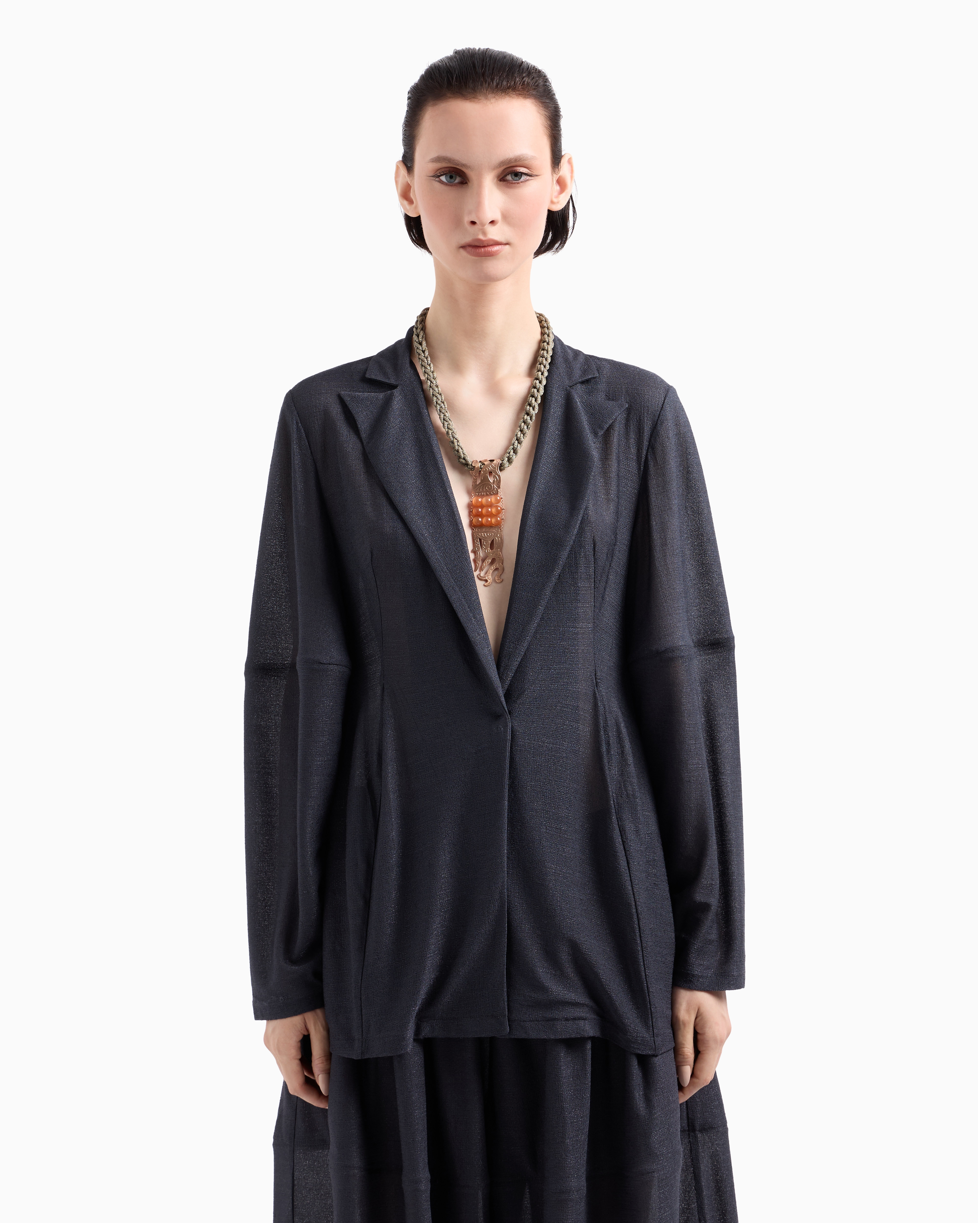 テーラードジャケット GIORGIO ARMANI SINGLE BREASTED JACKET IN CHANGEABLE VISCOSE Single-breasted jacket in light viscose jersey | Giorgio Armani