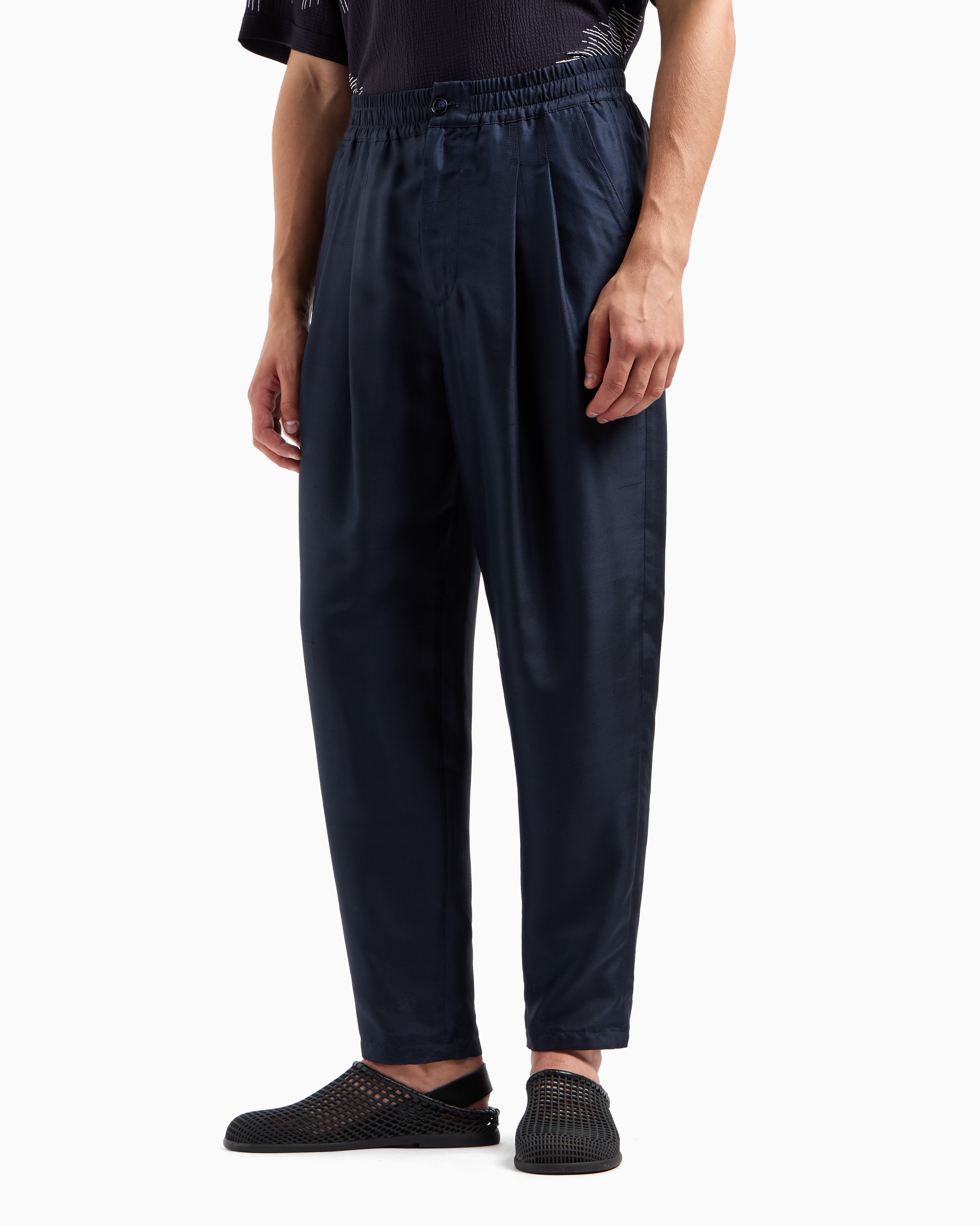 ダブルタックパンツ コットン混紡 | Giorgio Armani