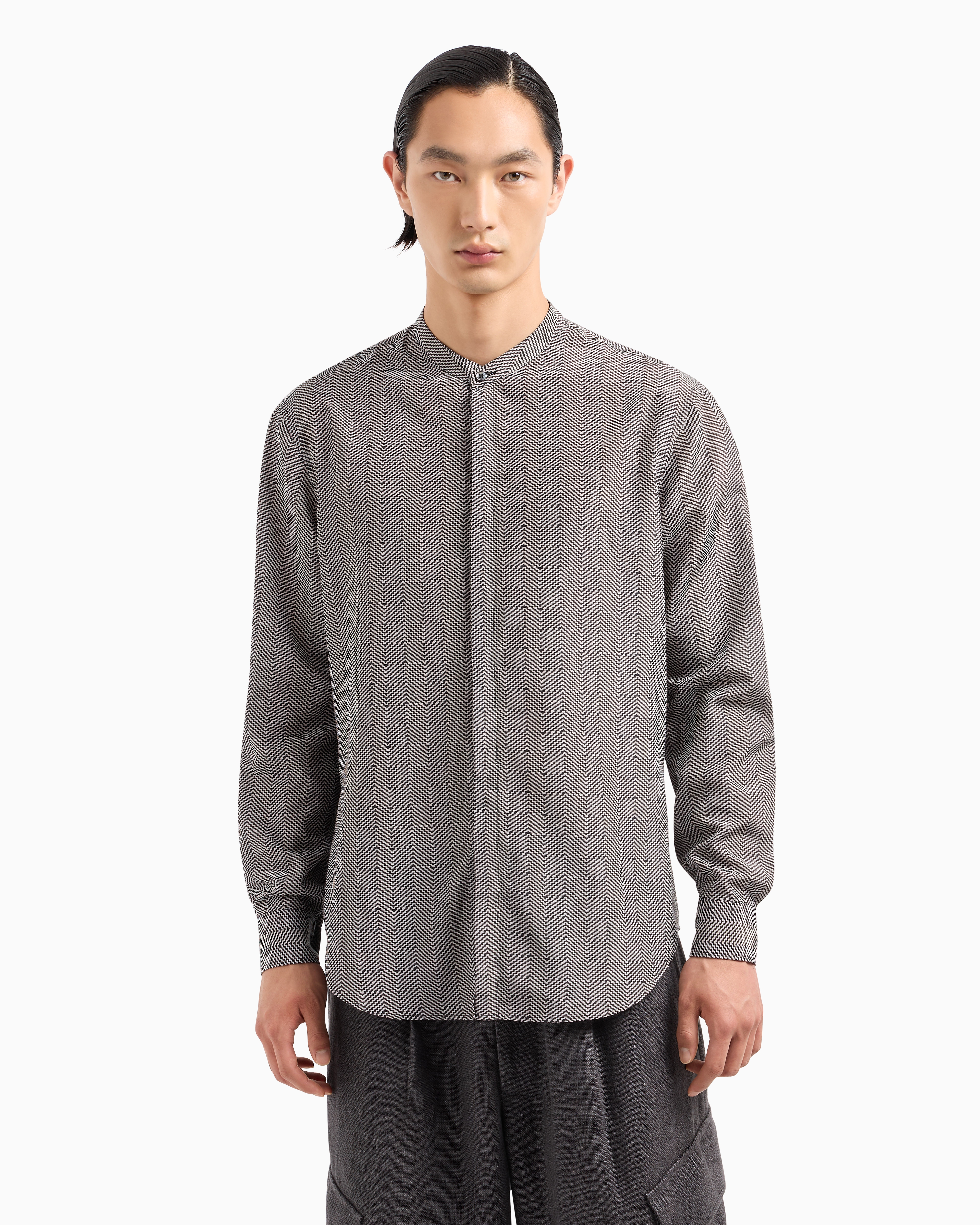 【新season】GIORGIOARMANI シルク シェブロン Tシャツ 新season】GIORGIOARMANI シルク シェブロン Tシャツ (GIORGIO