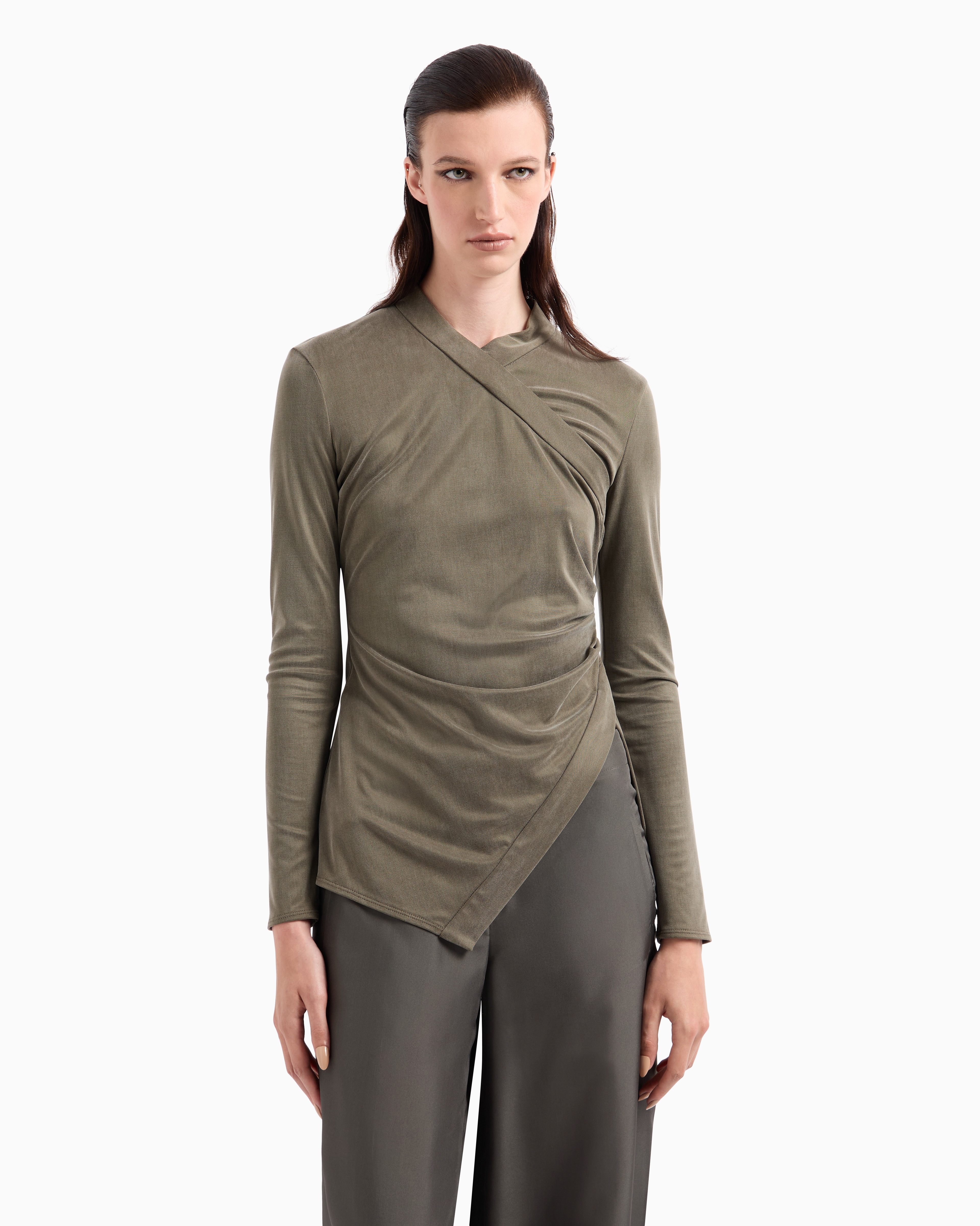 【関税込み】Giorgio Armani ベージュ ジップセーター パーシャルジップセーター バージンウール プラッシュニット
