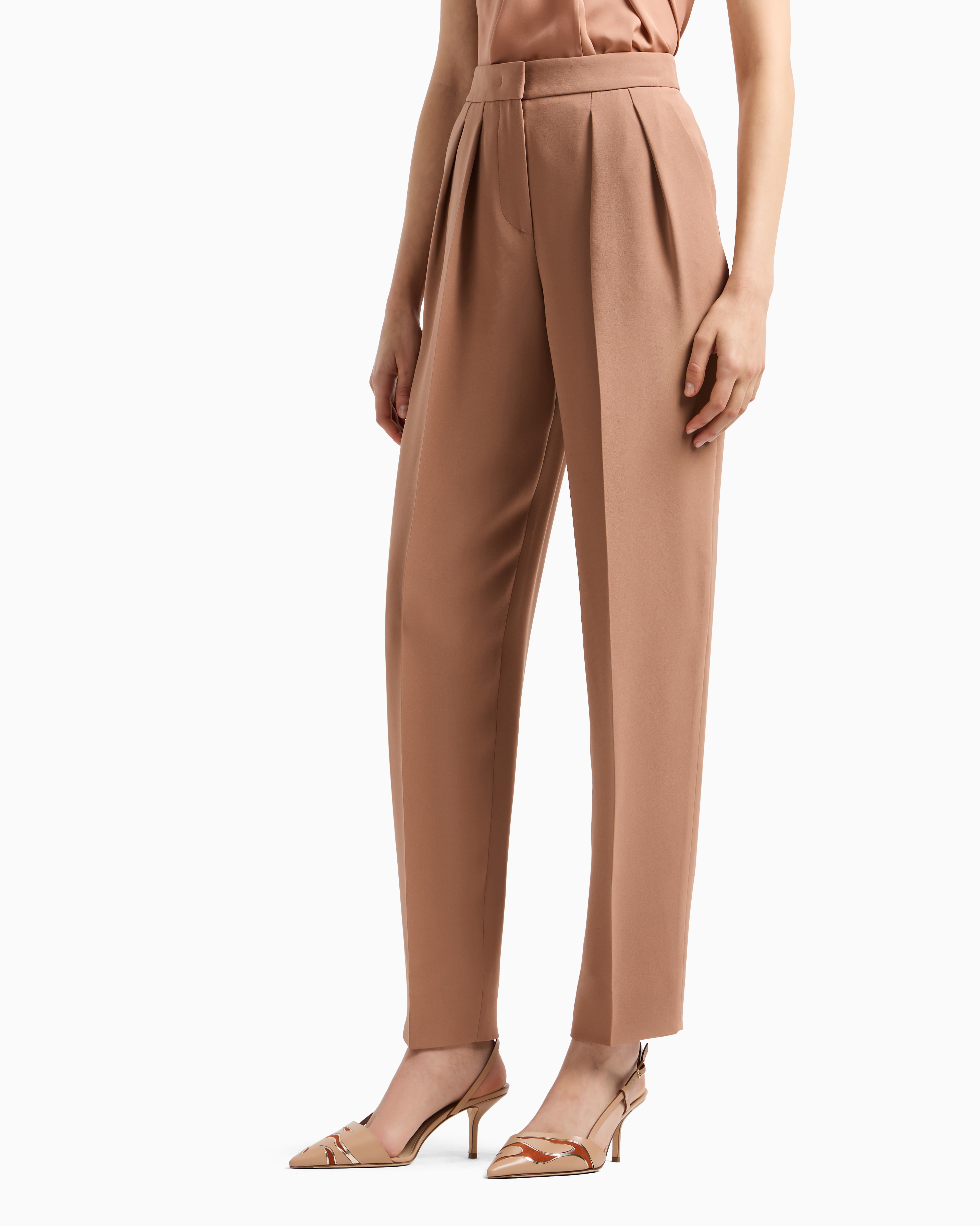 Giorgio Armani Silk Cady Trousers With Pleats