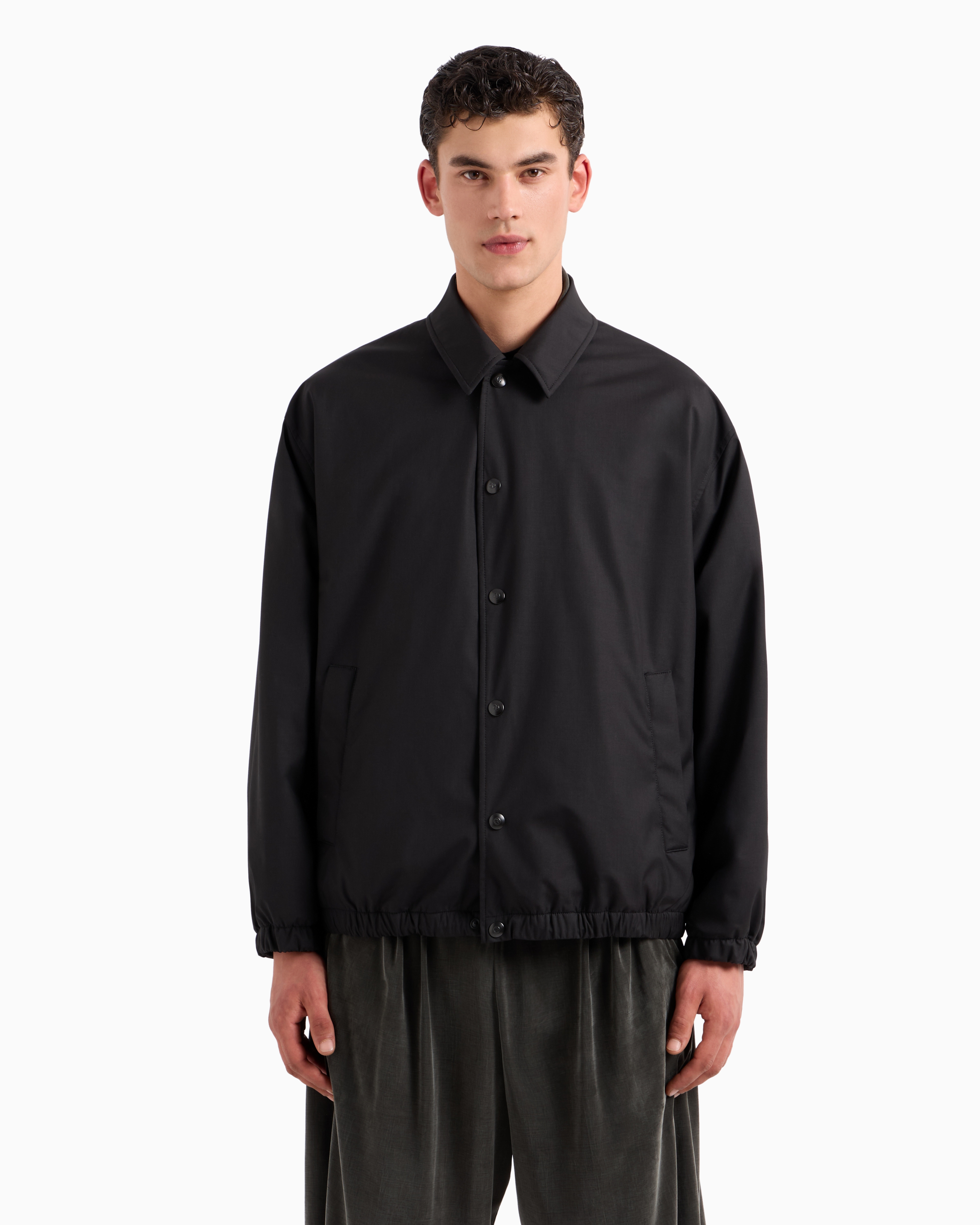 Giorgio Armani Oversized Wool And Silk Technical Canvas Blouson