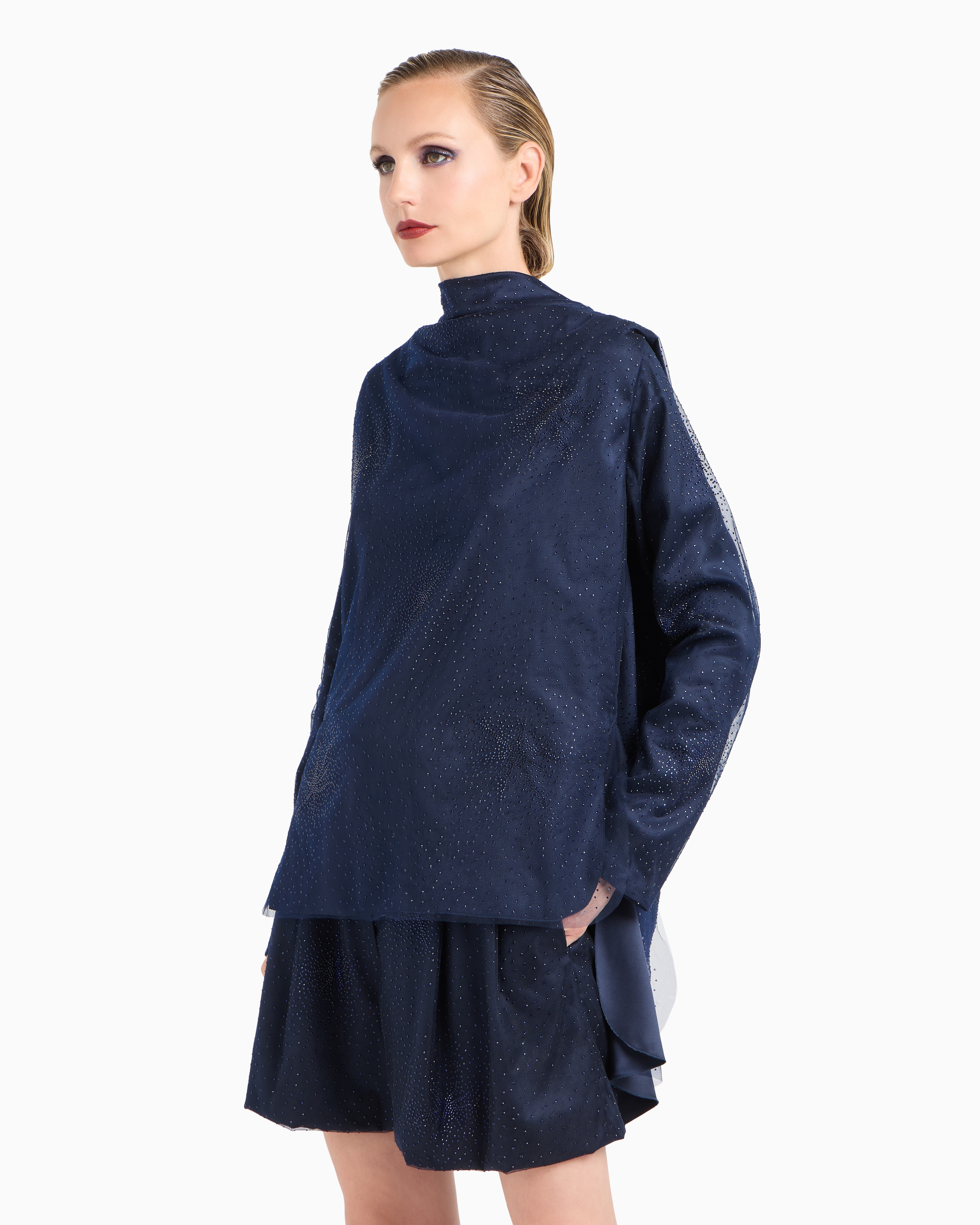 Giorgio Armani Silk Blouse With Rhinestone Embroidery