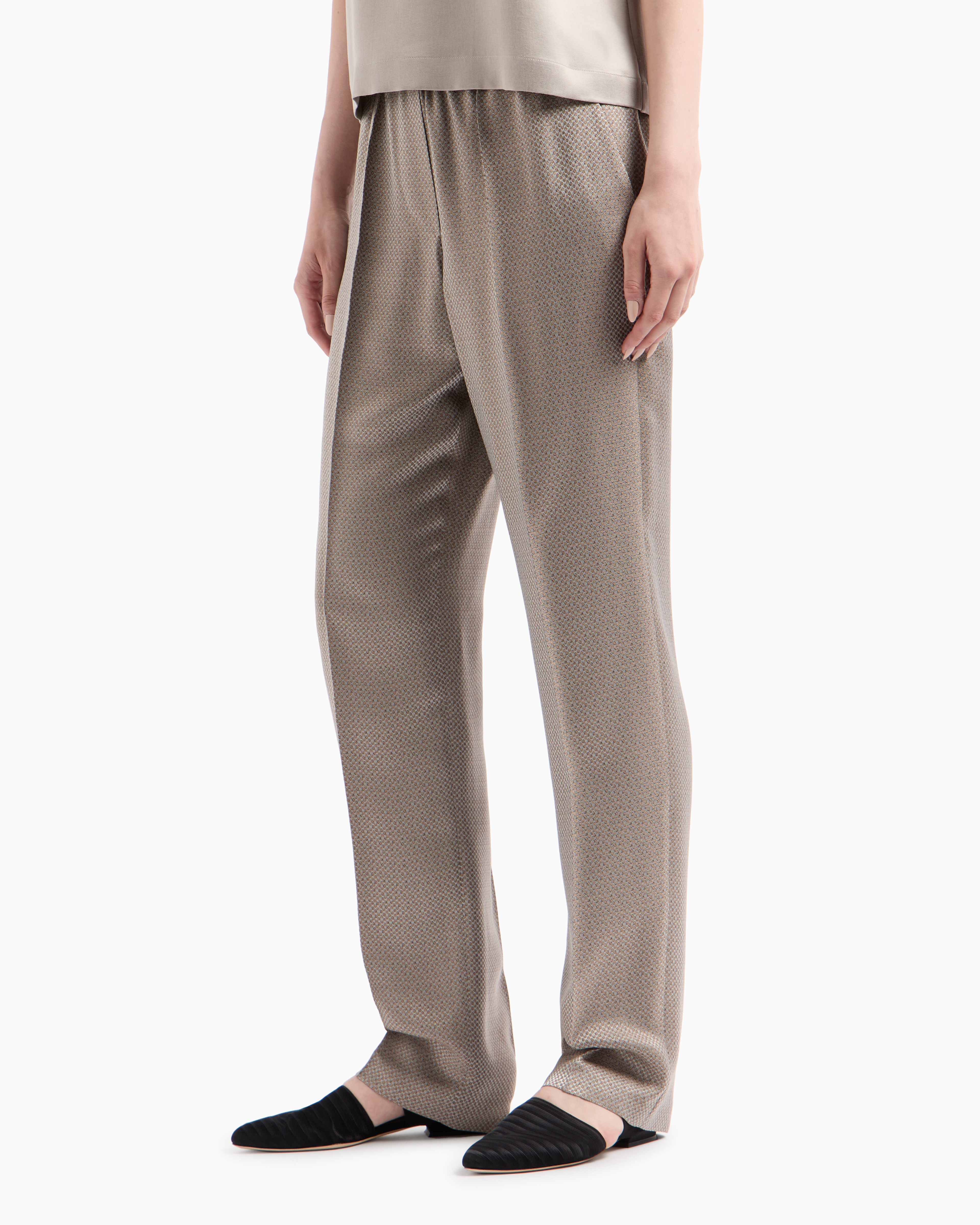 パンツ Giorgio Armani Eco-Viscose E Cupro Trouser With Pinces GIORGIO ARMANI Eco-viscose e cupro trouser with pinces