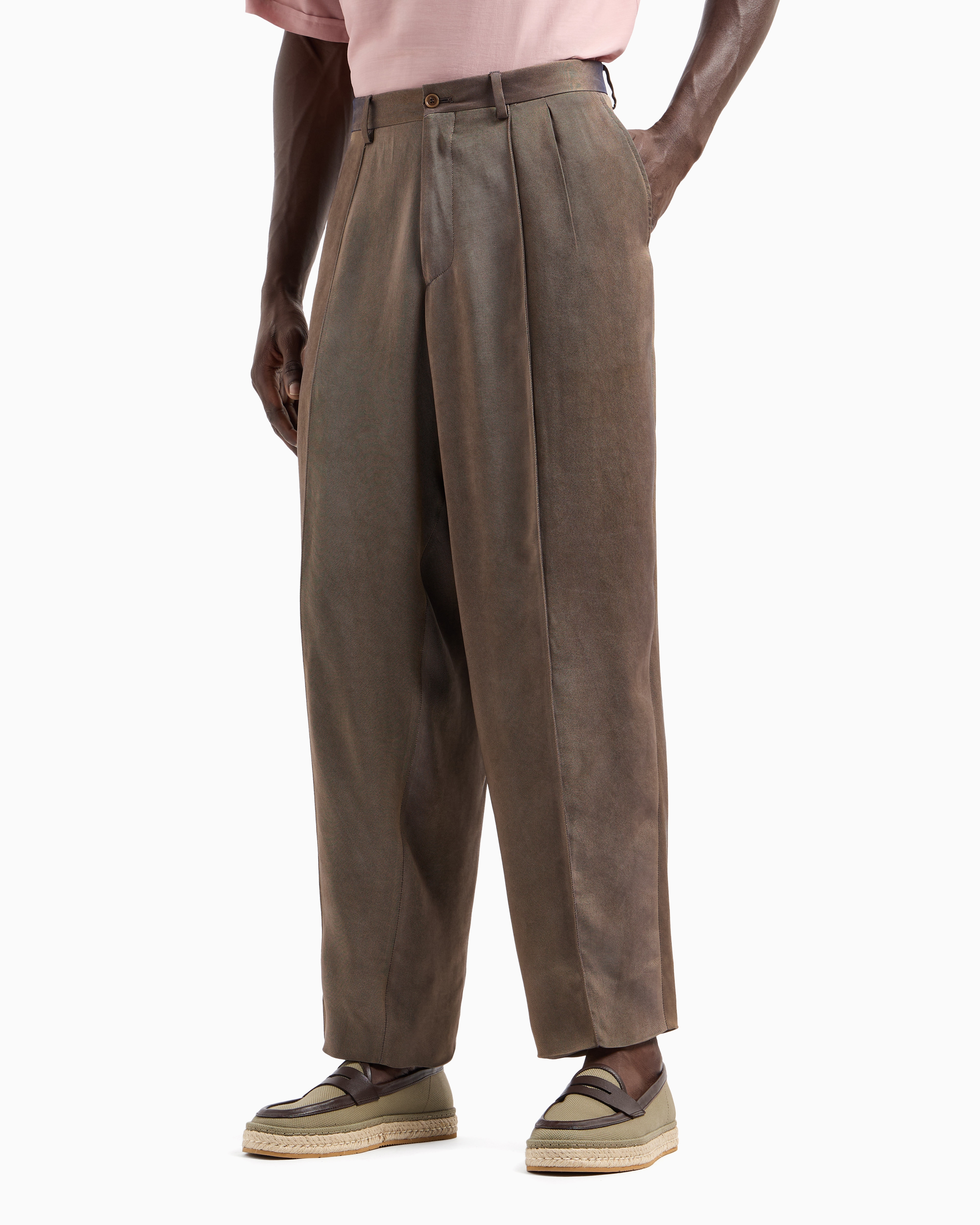 Giorgio Armani Single-pleat Viscose Twill Trousers