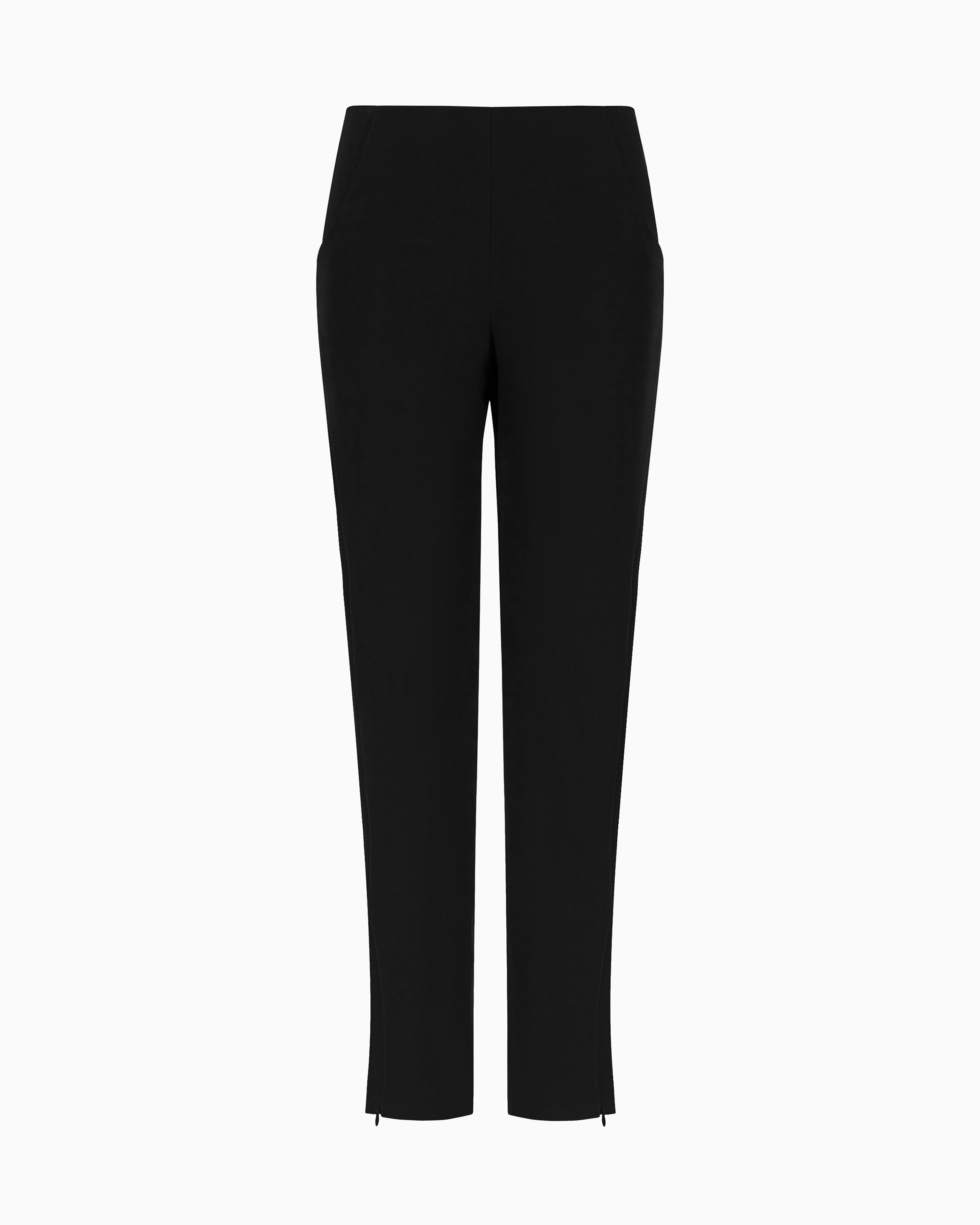 Giorgio Armani Black Cigarette Pants In Pure Silk Size 50