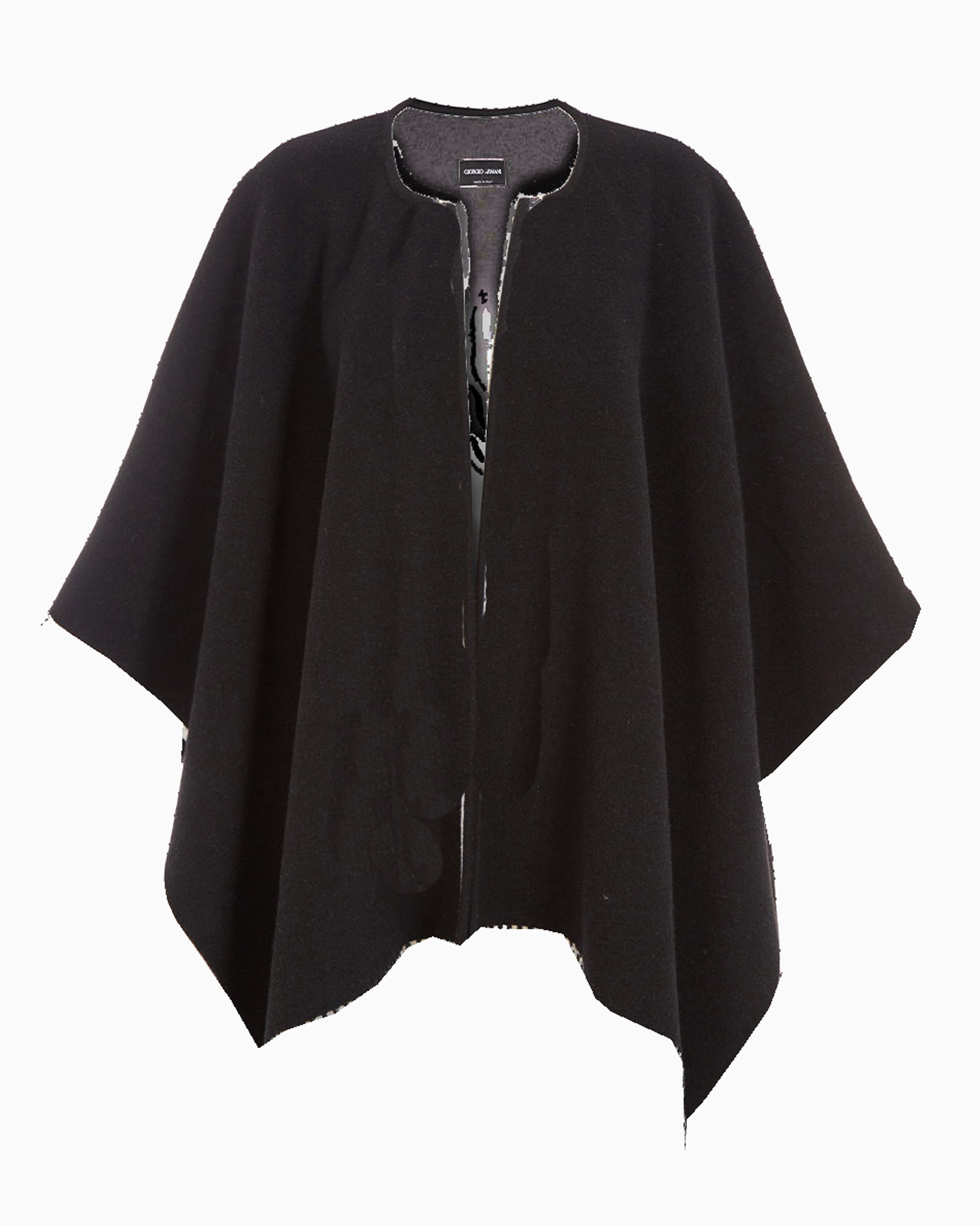 Giorgio Armani Wool And Cashmere Cape In Brown