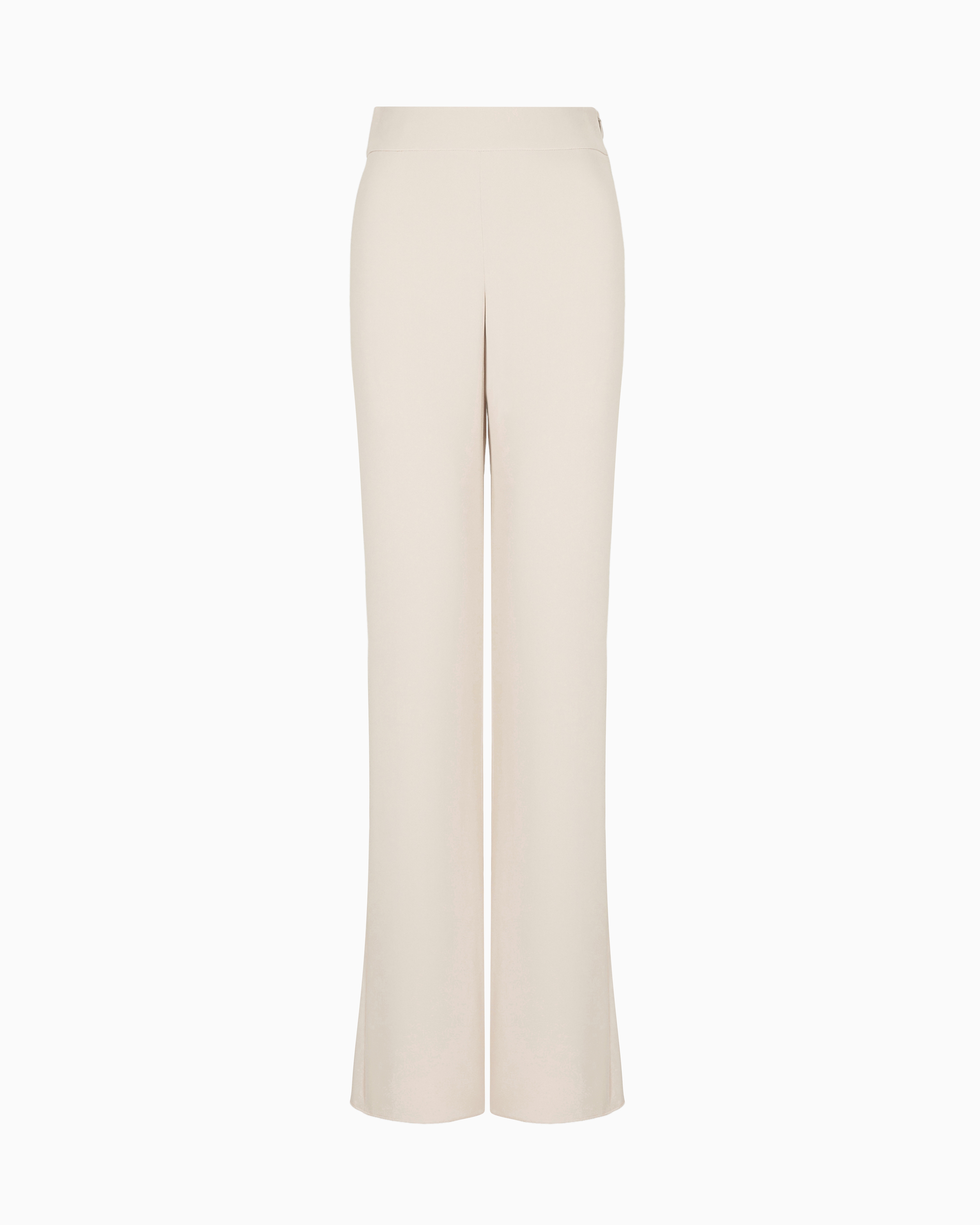 Giorgio Armani White Wide-Leg Silk Trousers Size 44