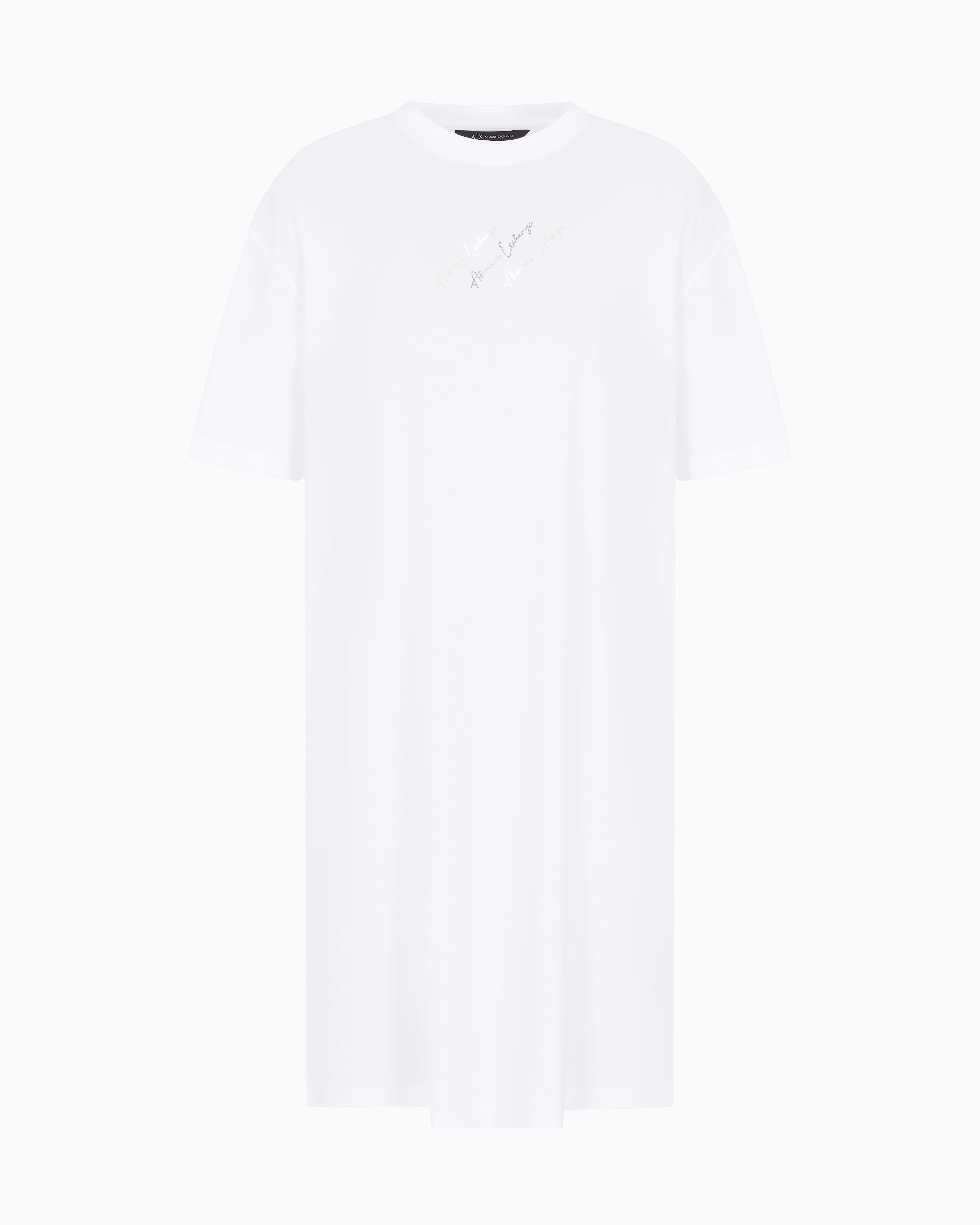 Armani Exchange Short Sleeve Dress In White