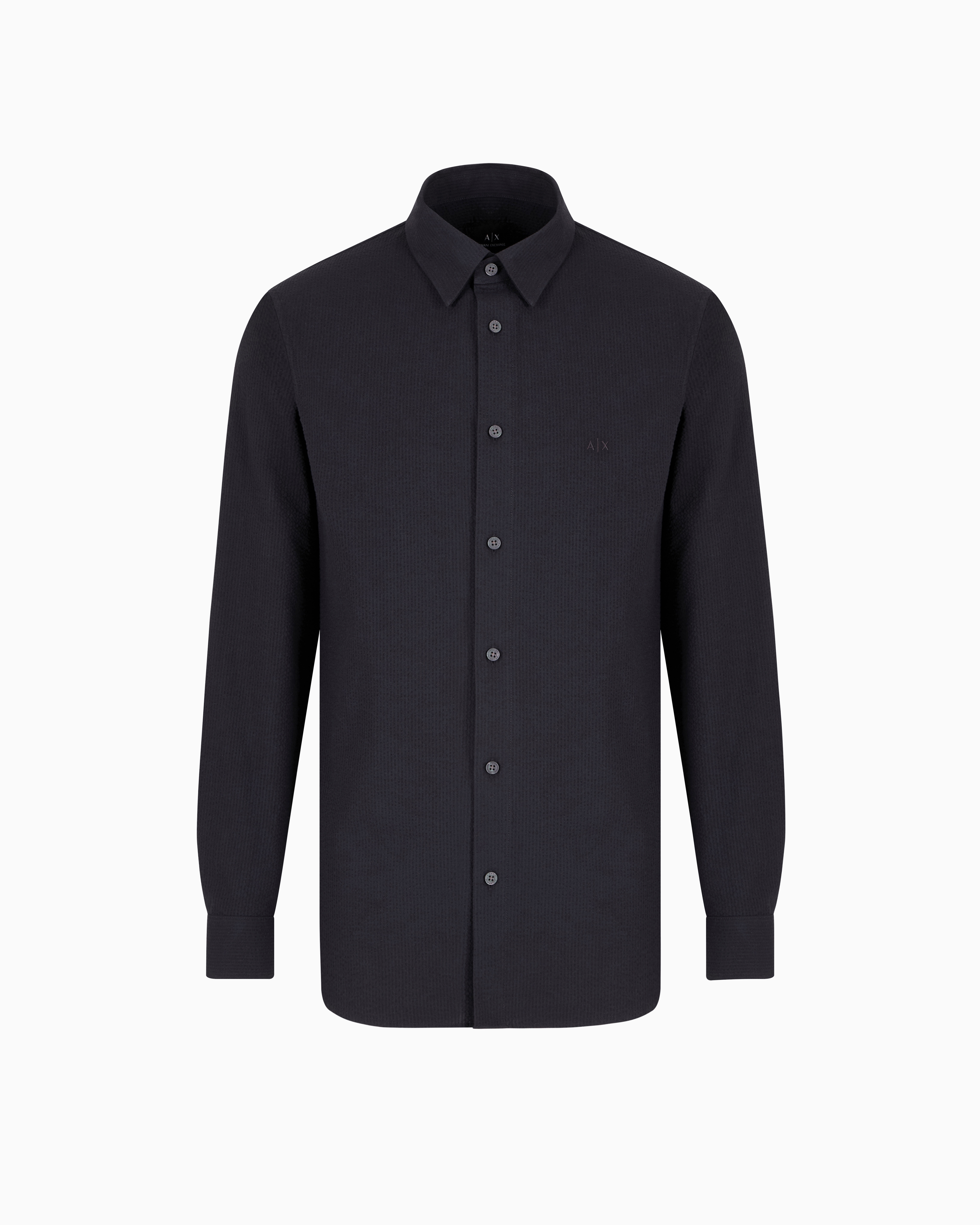 Armani Exchange Casual Shirts In Navy Blue