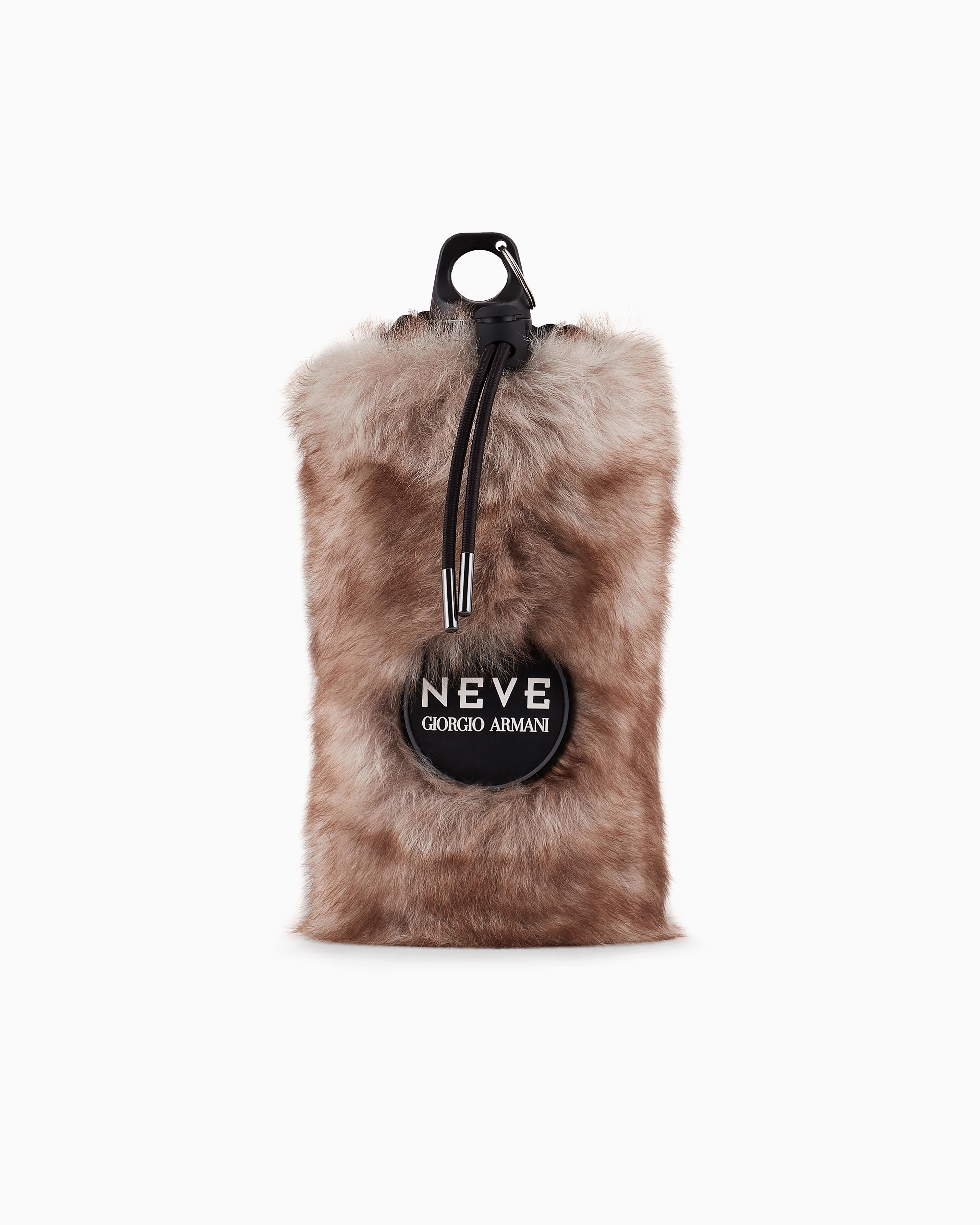 Giorgio Armani Neve Water Bottle With Sheepskin Holder In Black