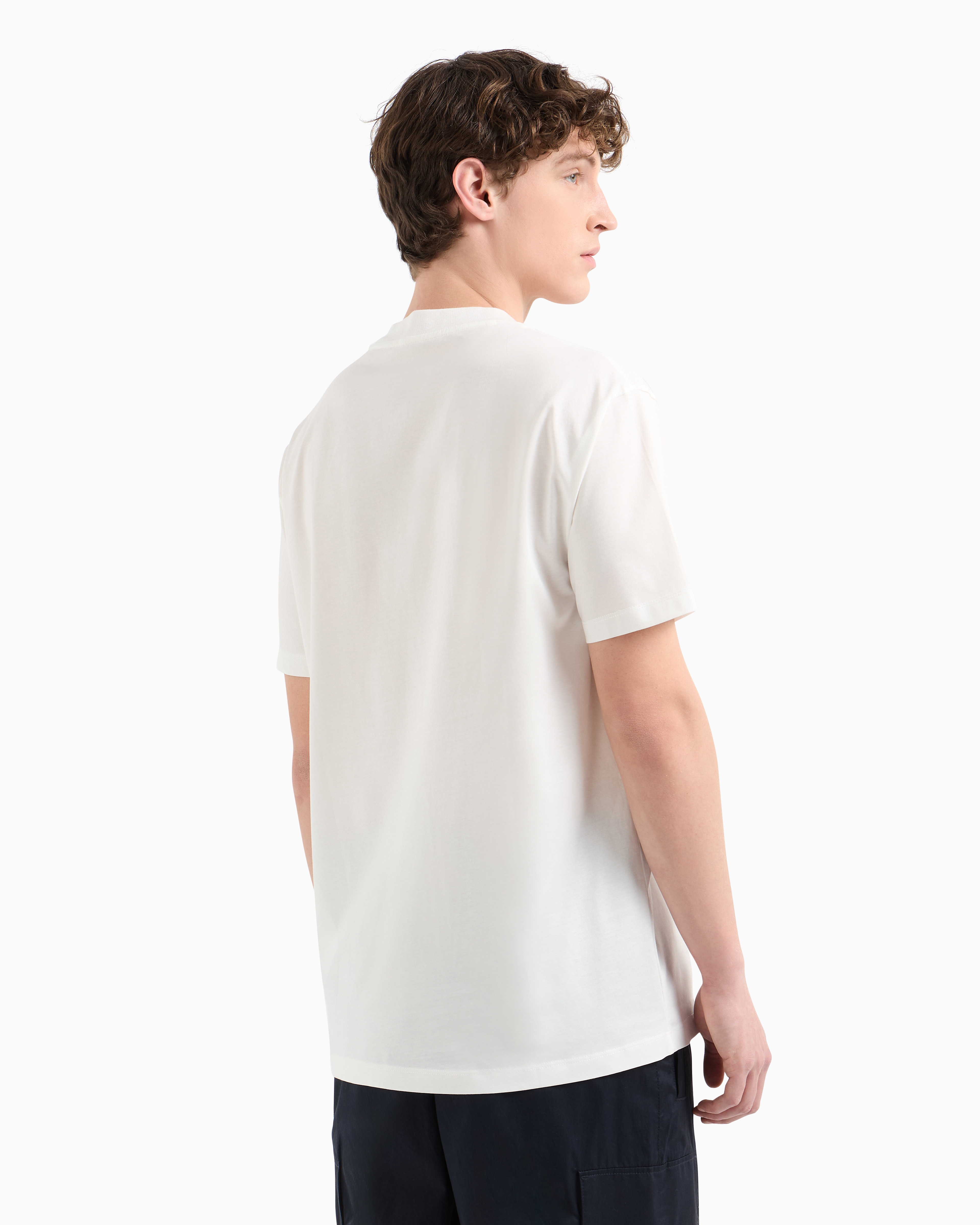 Armani Exchange - Regular fit mercerised cotton T-shirt, Man, White, Size: