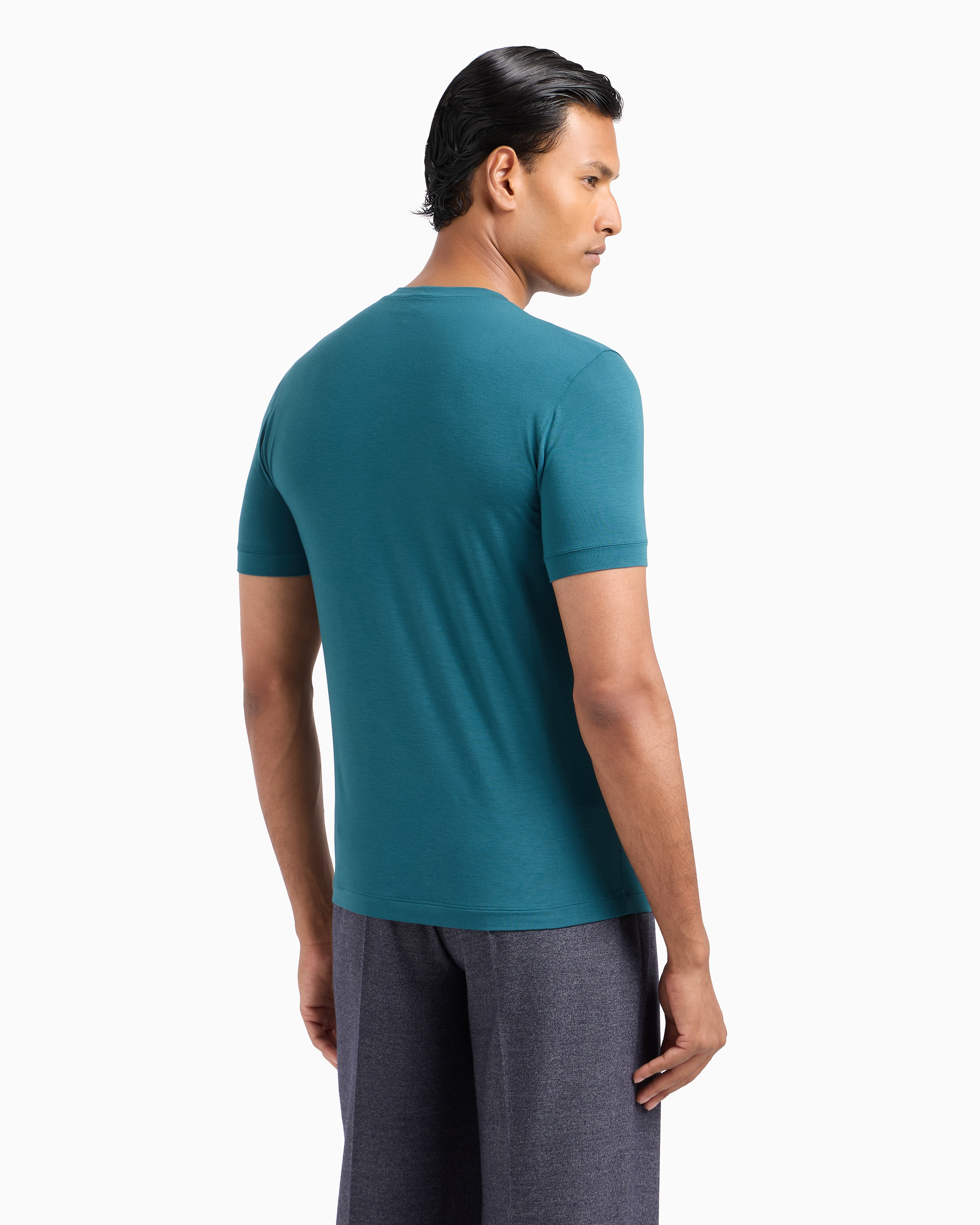 GIORGIO ARMANI ストレッチビスコースブレンド半袖Tシャツ クルーネック半袖Tシャツ ストレッチビスコースジャージー