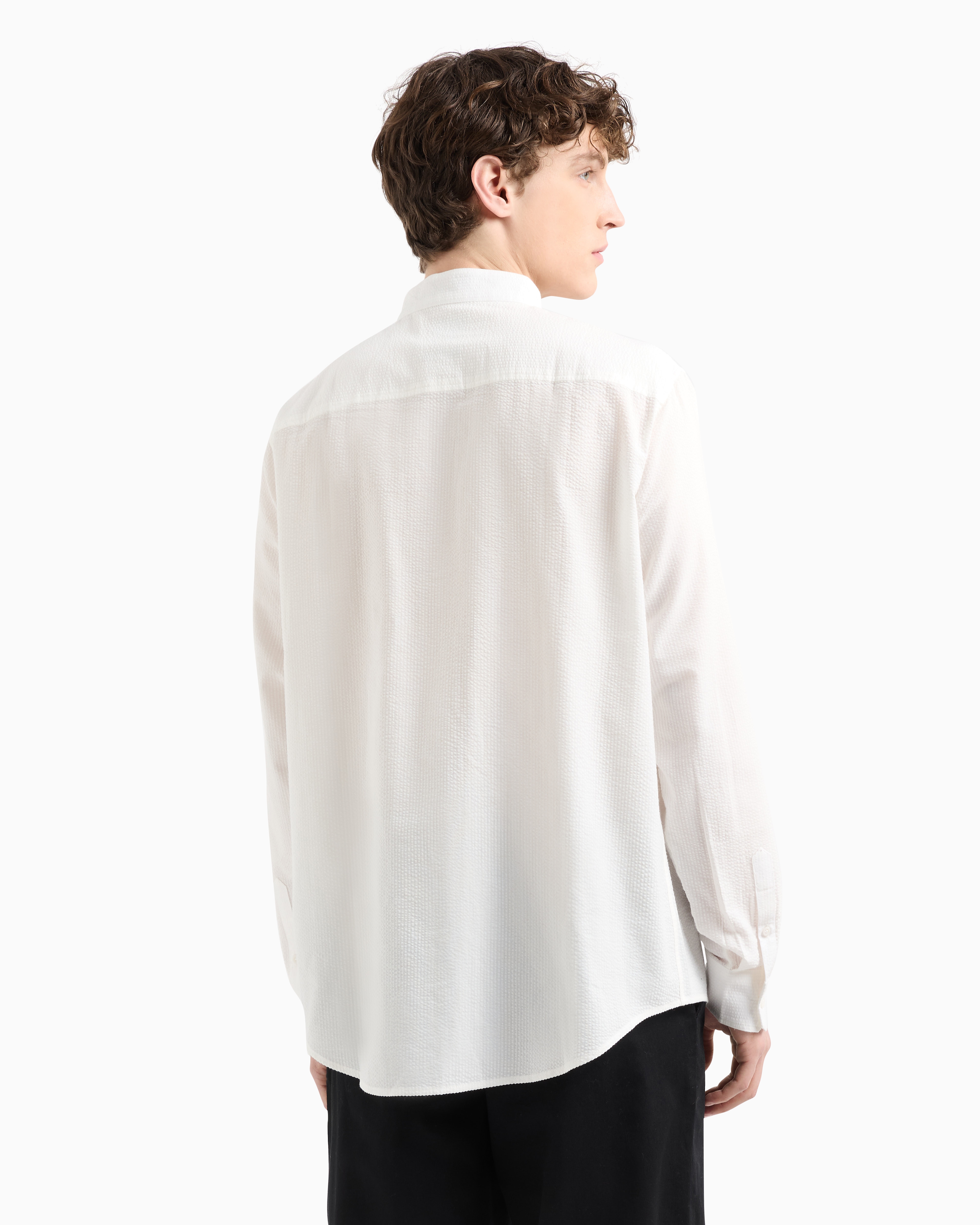 Armani Exchange - Regular fit shirt yarn dyed cotton, Man, White, Size: