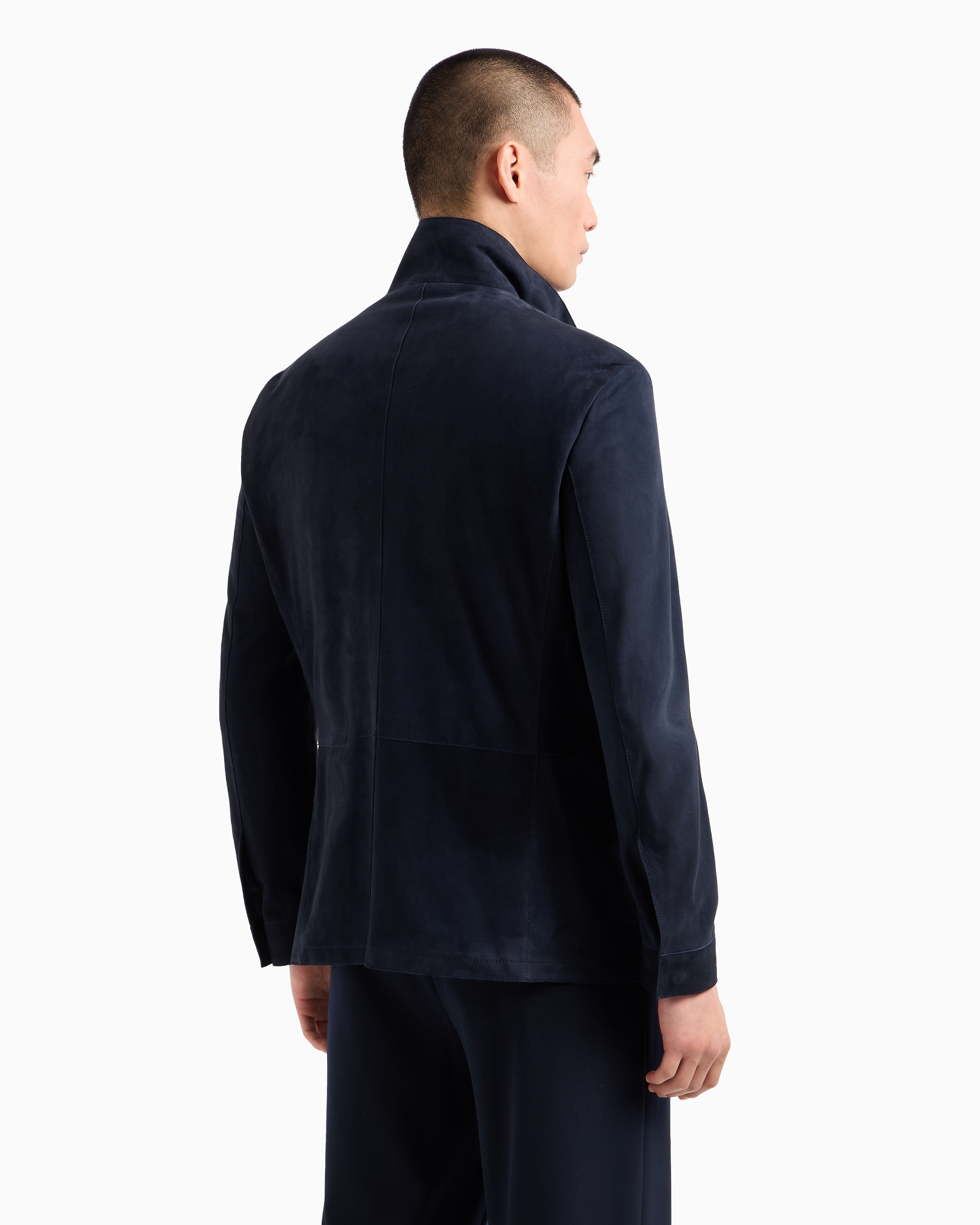 Giorgio Armani Suede Stand-collar Jacket