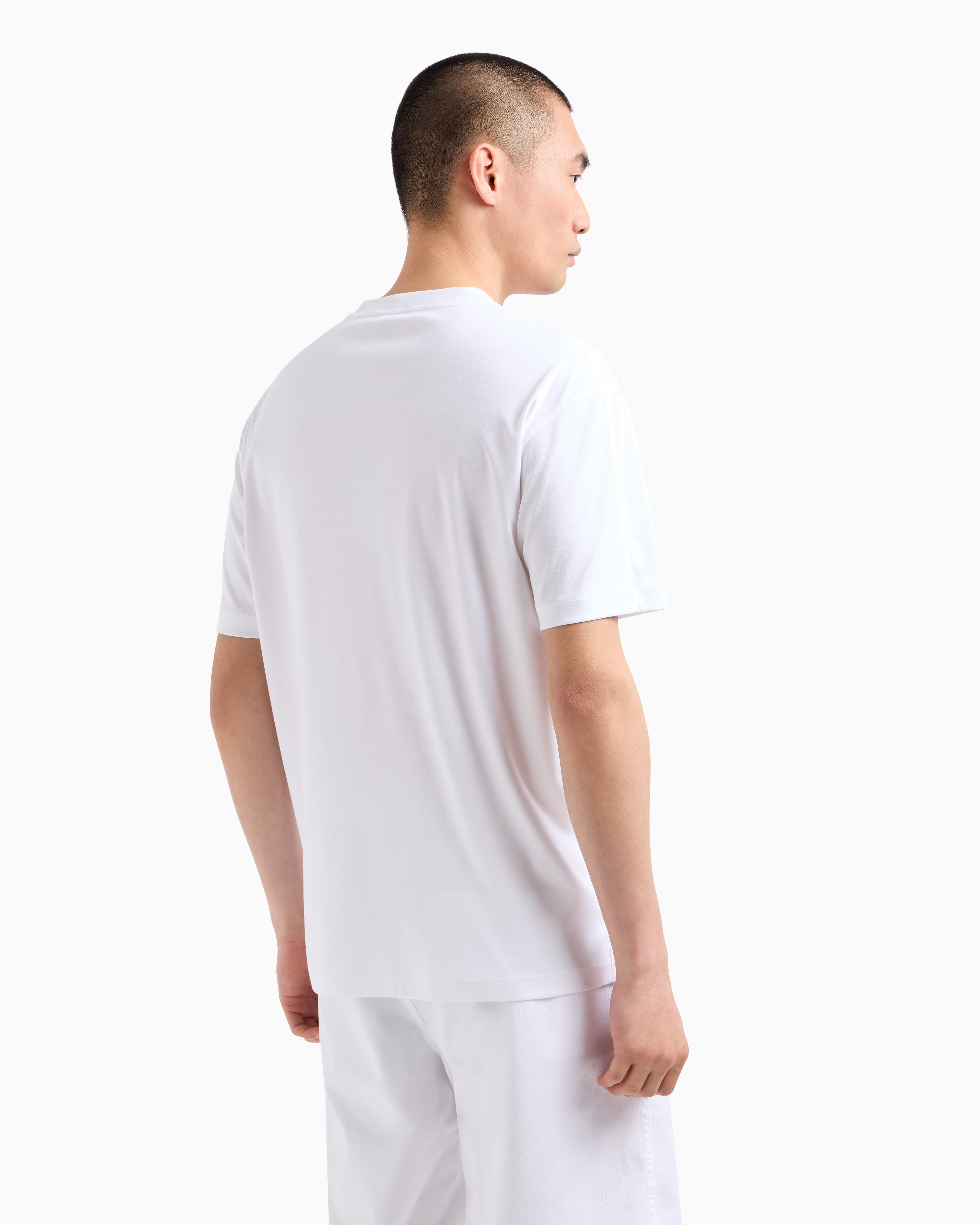 Tシャツ・カットソー GIORGIO ARMANI Men Tops GM001085TE10629U0002 WHITE 送料関税込み】GIORGIO ARMANI WHITE COTTON T-SHIRT (GIORGIO