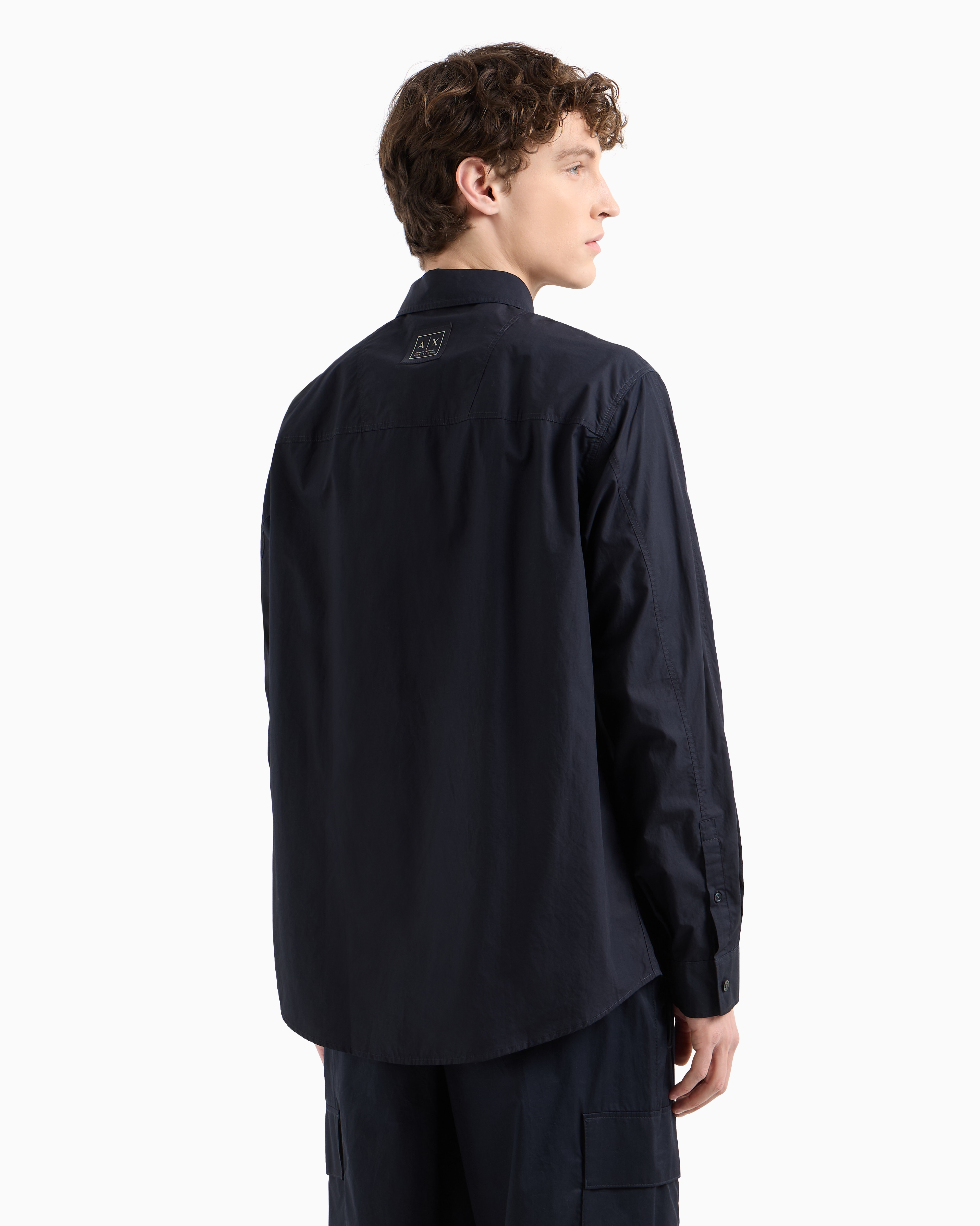 Armani Exchange -  Regular fit poplin shirt, Man, Navy Blue, Size:
