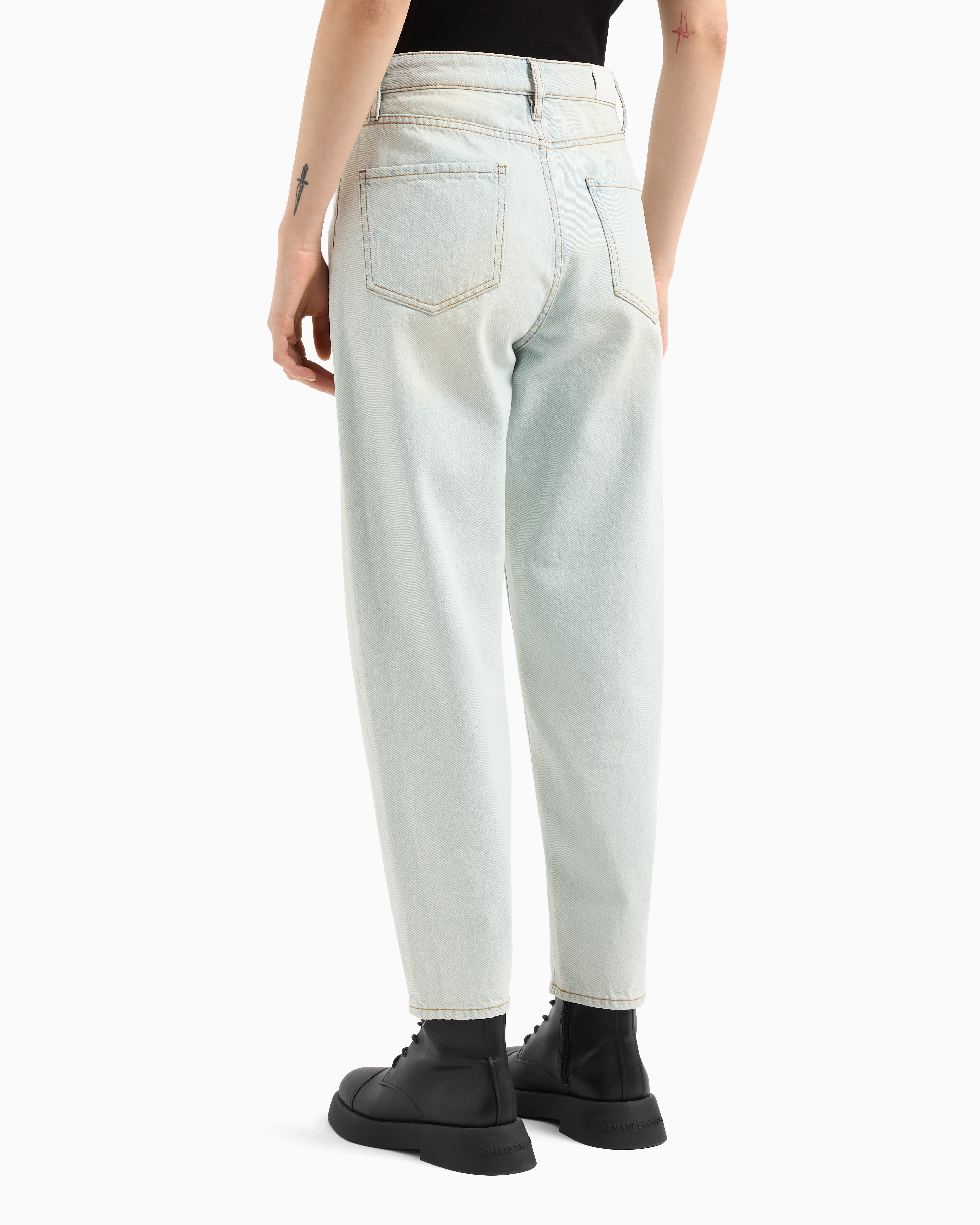 Armani Exchange - ASV Cotton Denim Carrot Fit Jeans, Woman, Blue, Size: