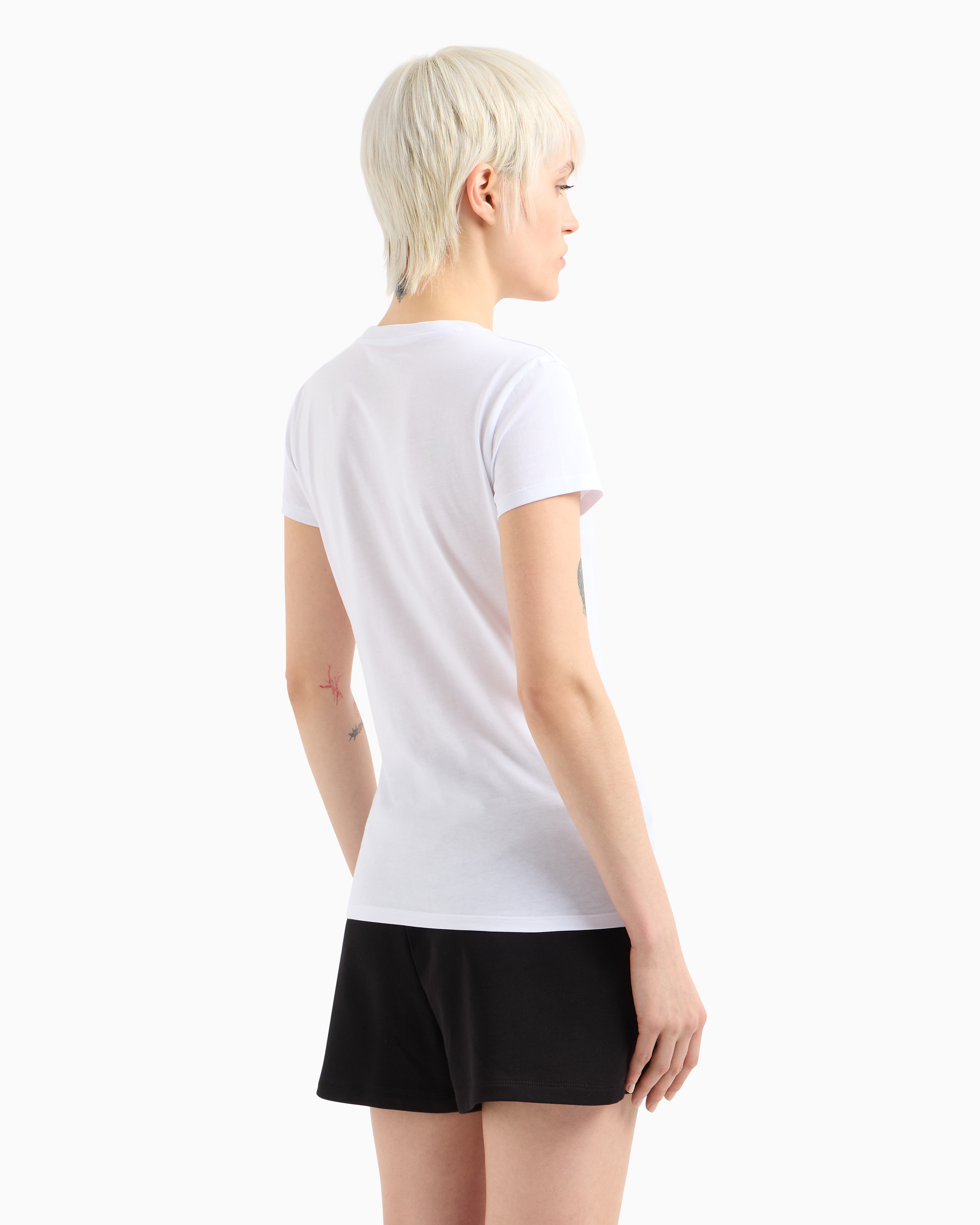 Armani Exchange - Slim Fit T-Shirts, Woman, White, Size: