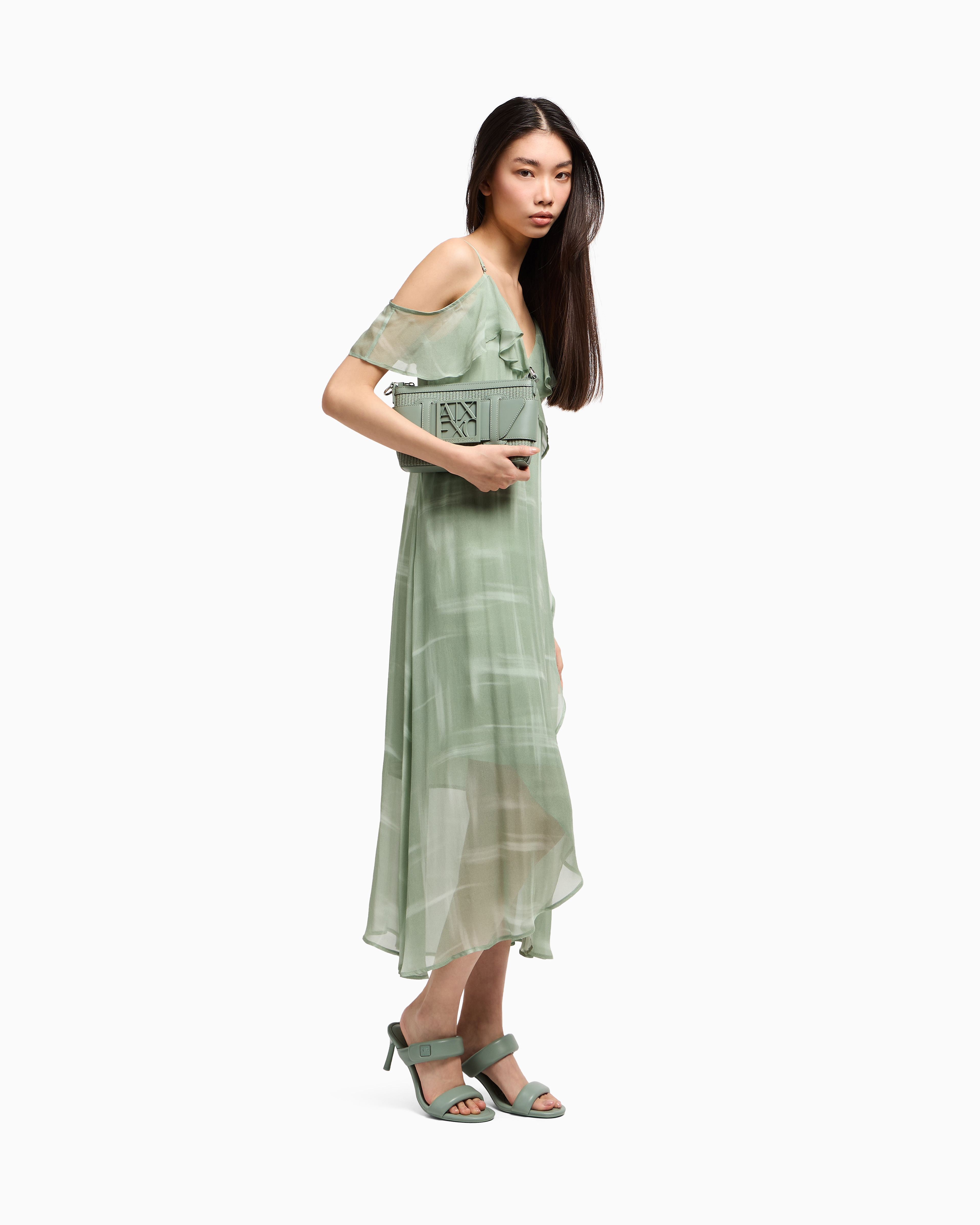 Armani Exchange Midi Dresses In Green