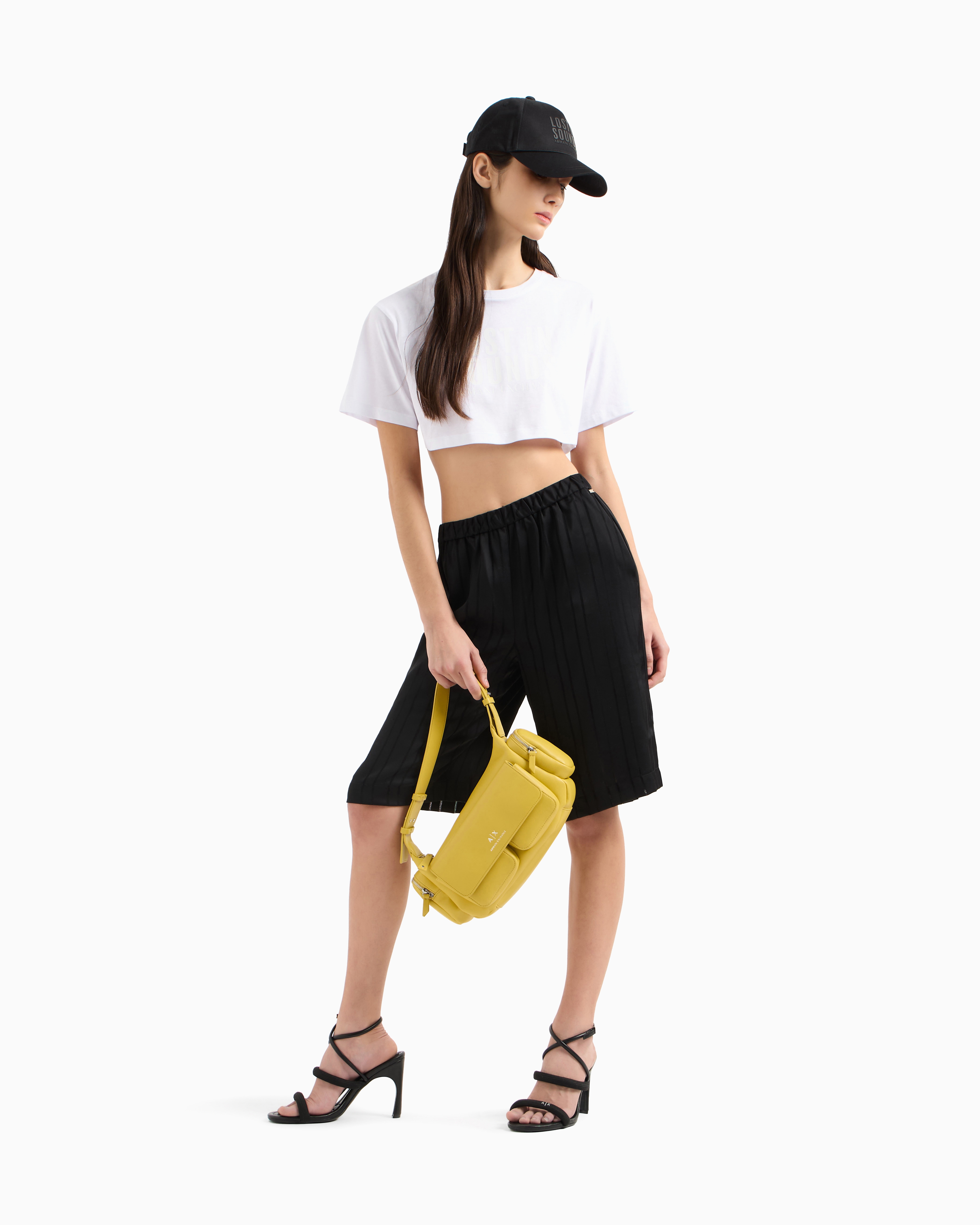 Armani Exchange Cropped T-shirts In White