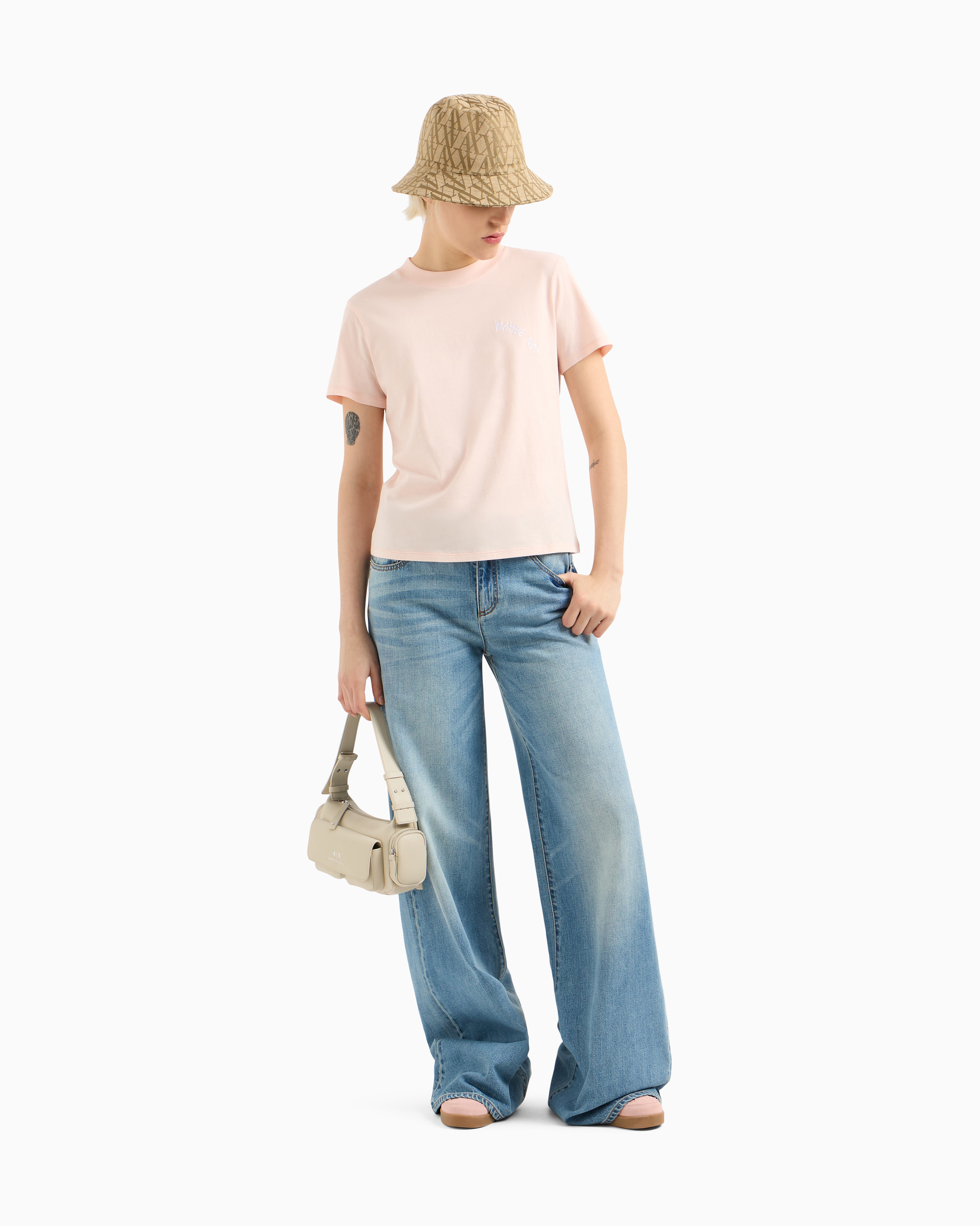 Armani Exchange Regular Fit T-shirts In Pink