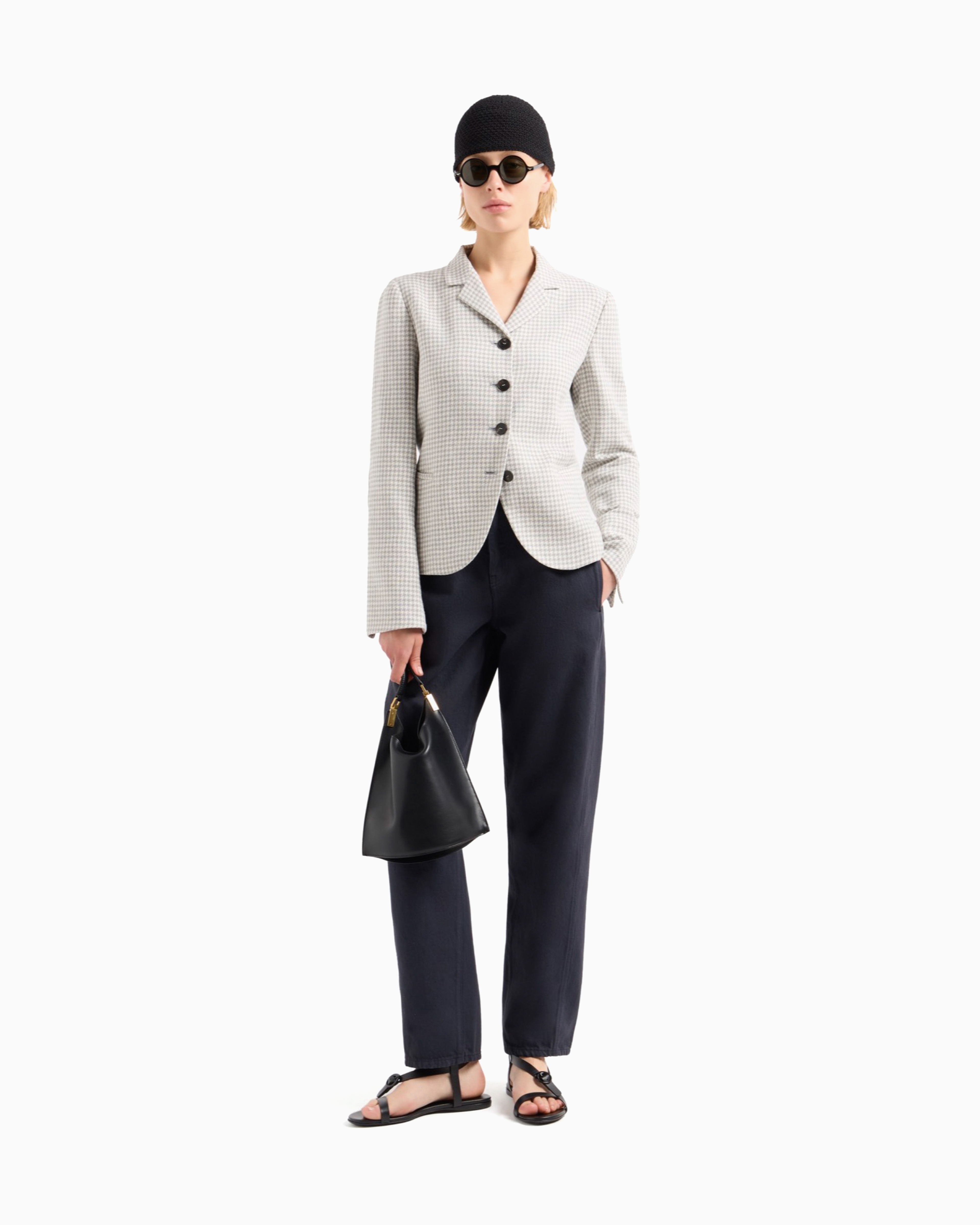 Emporio Armani J4h Icon Oval-leg Jeans In Garment-dyed Drill In Navy Blue