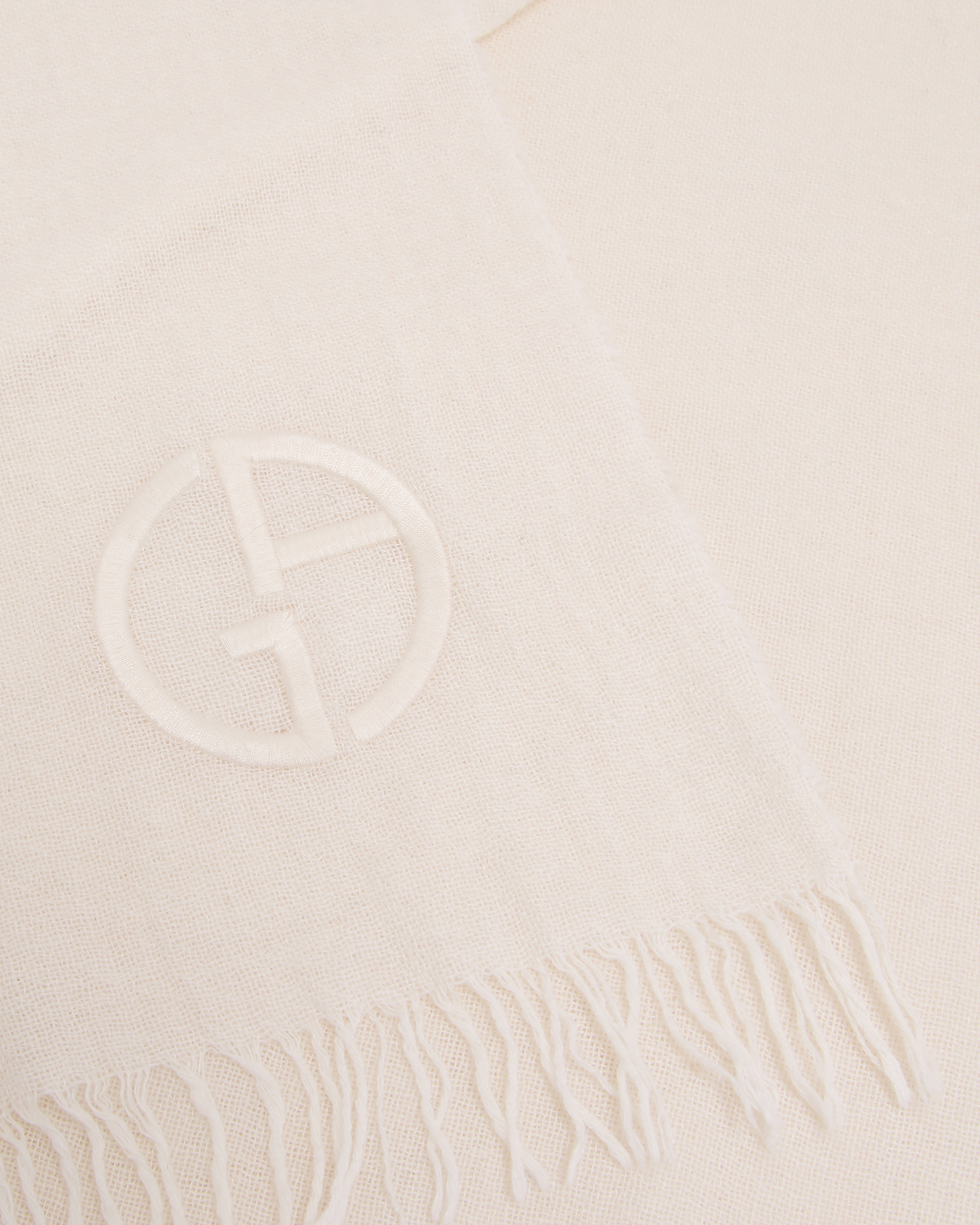 Giorgio Armani Wool, Silk And Cashmere Foulard In White