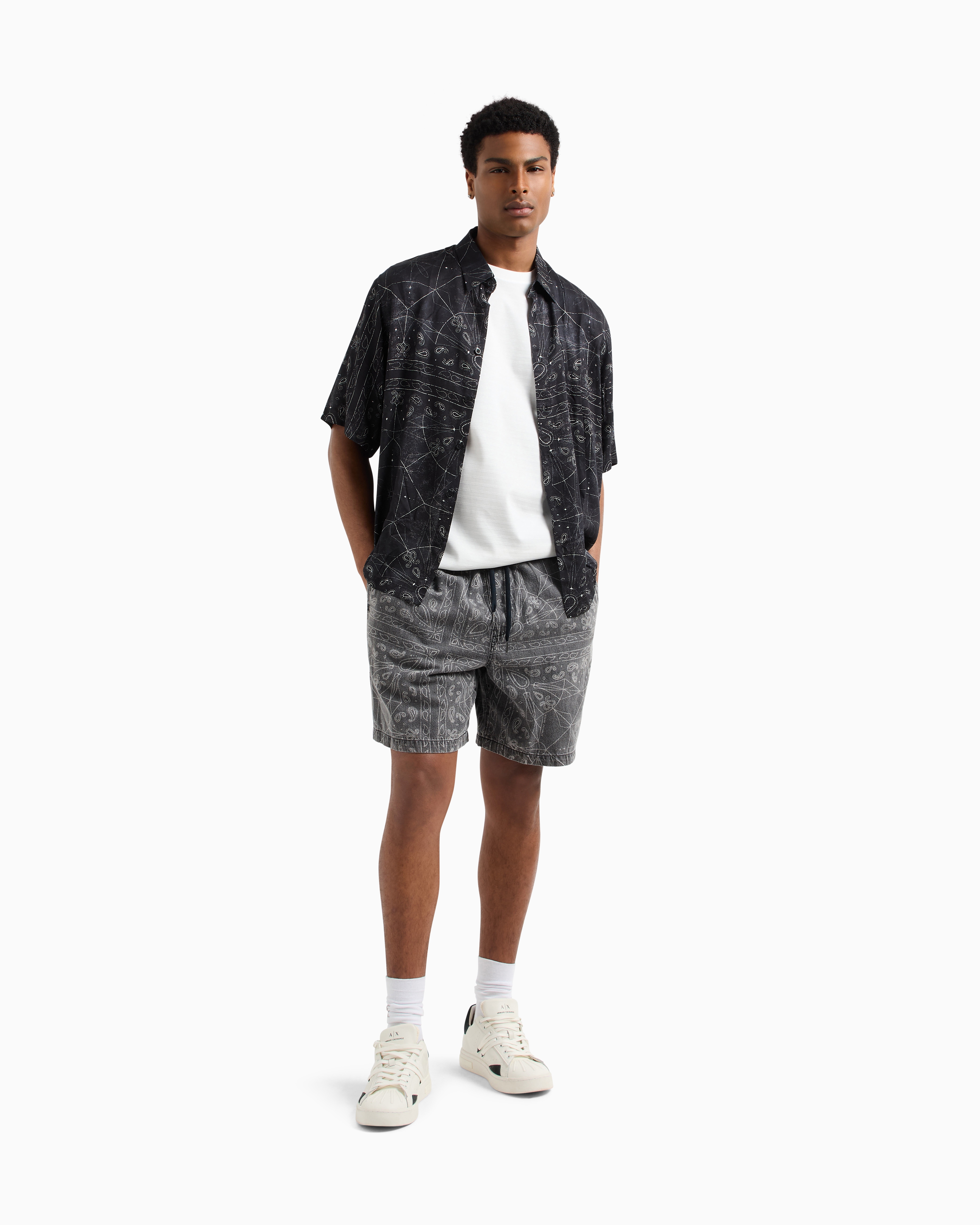Armani Exchange Casual Shirts In Black