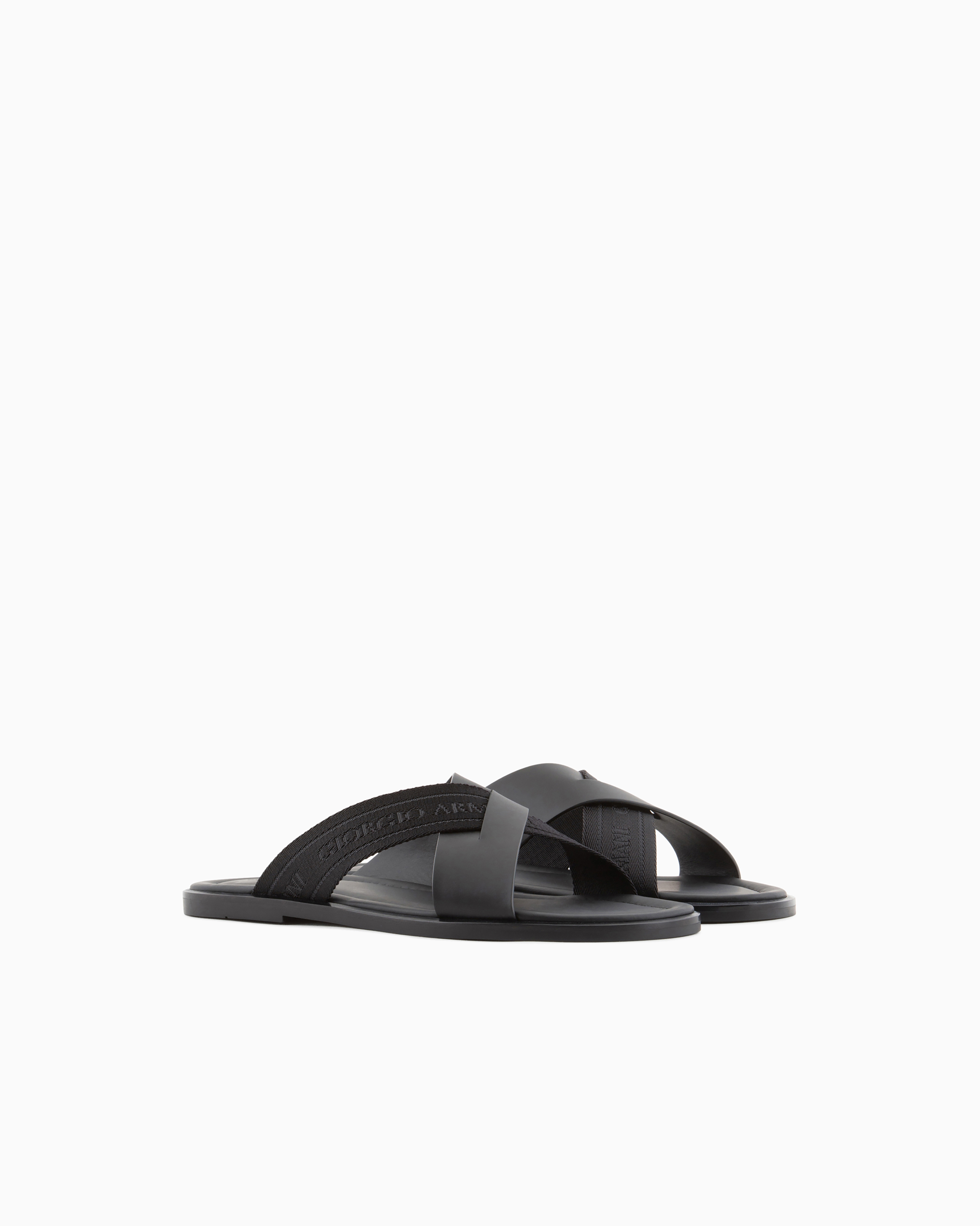 ジョルジオアルマーニ Giorgio Armani Cross Sandals Giorgio Armani Black Criss-Crossing Sandals Giorgio Armani