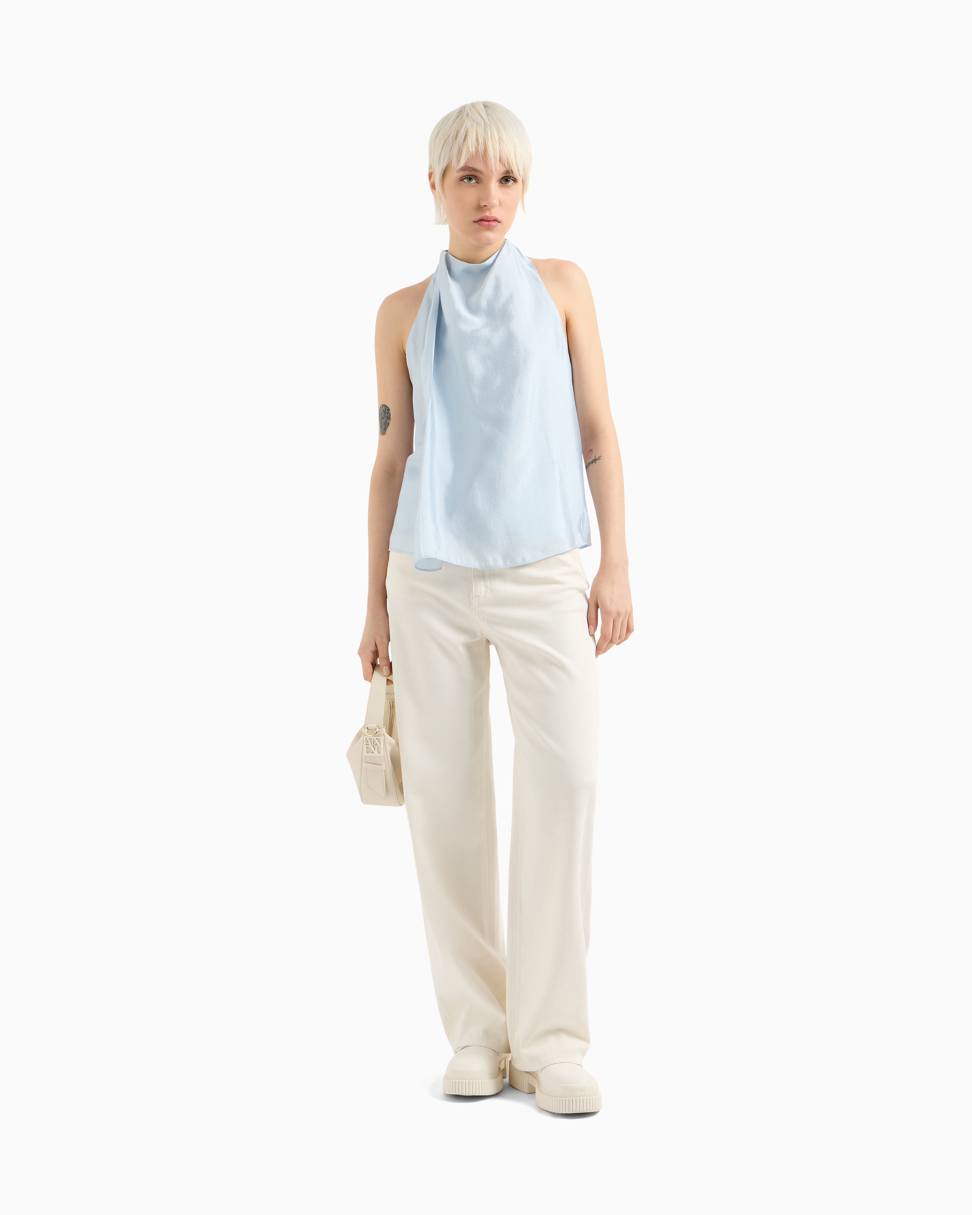 Armani Exchange Tops In Light Blue