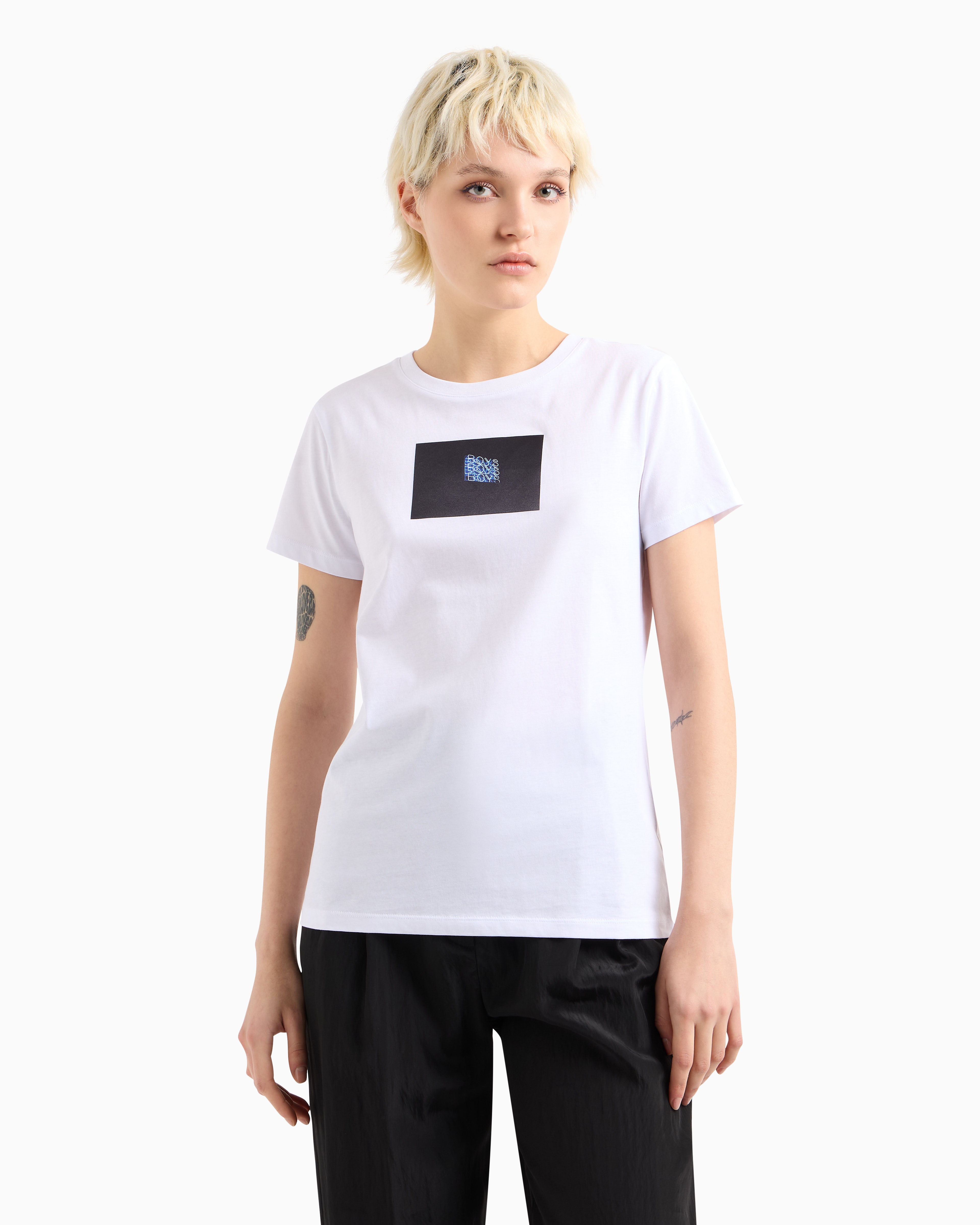 Armani Exchange Regular Fit T-shirts In White