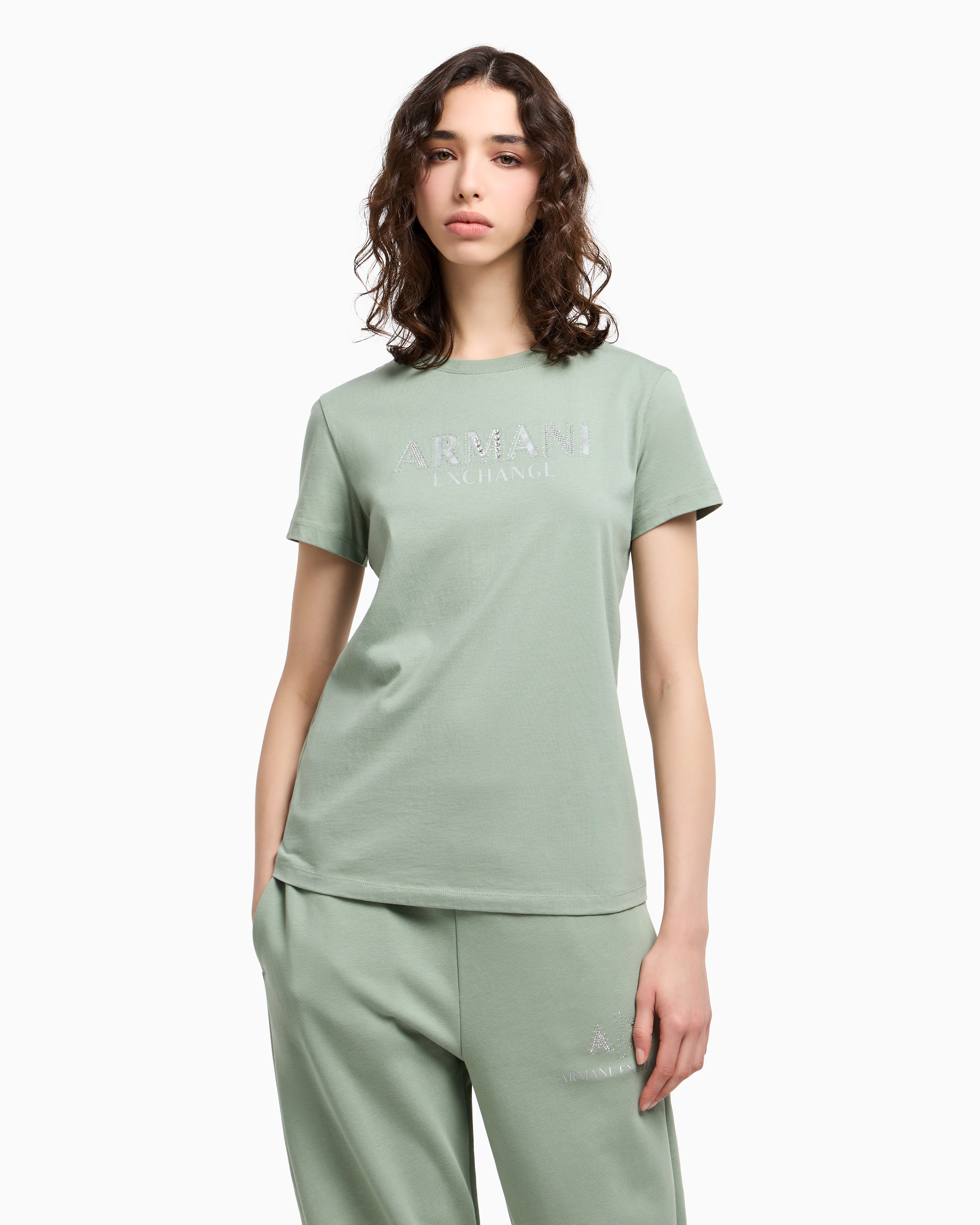 Armani Exchange Regular Fit T-shirts In Green