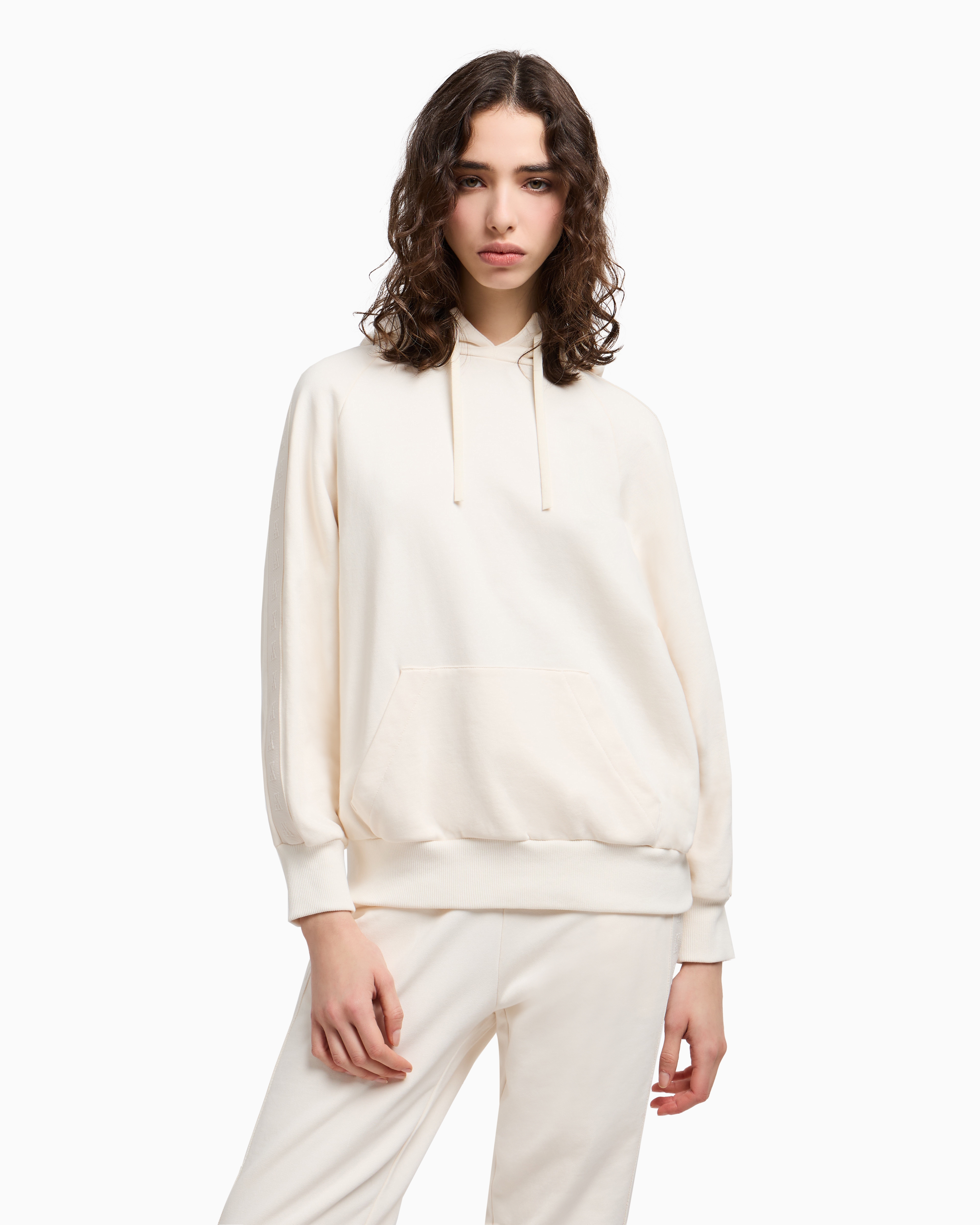 Armani Exchange - Oversized hoodie with logo, Woman, White, Size: