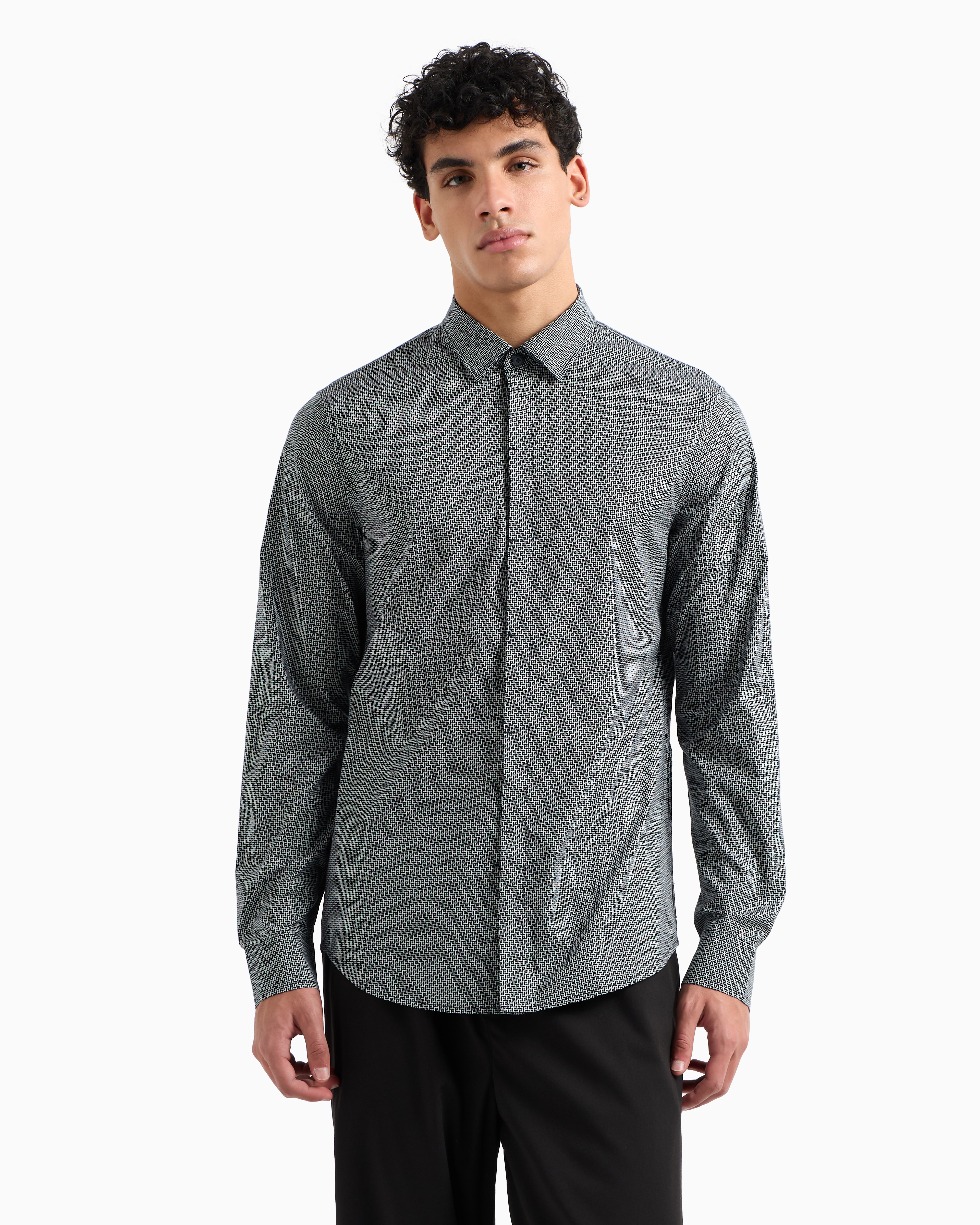 Armani Exchange Classic Shirts In Navy_blue