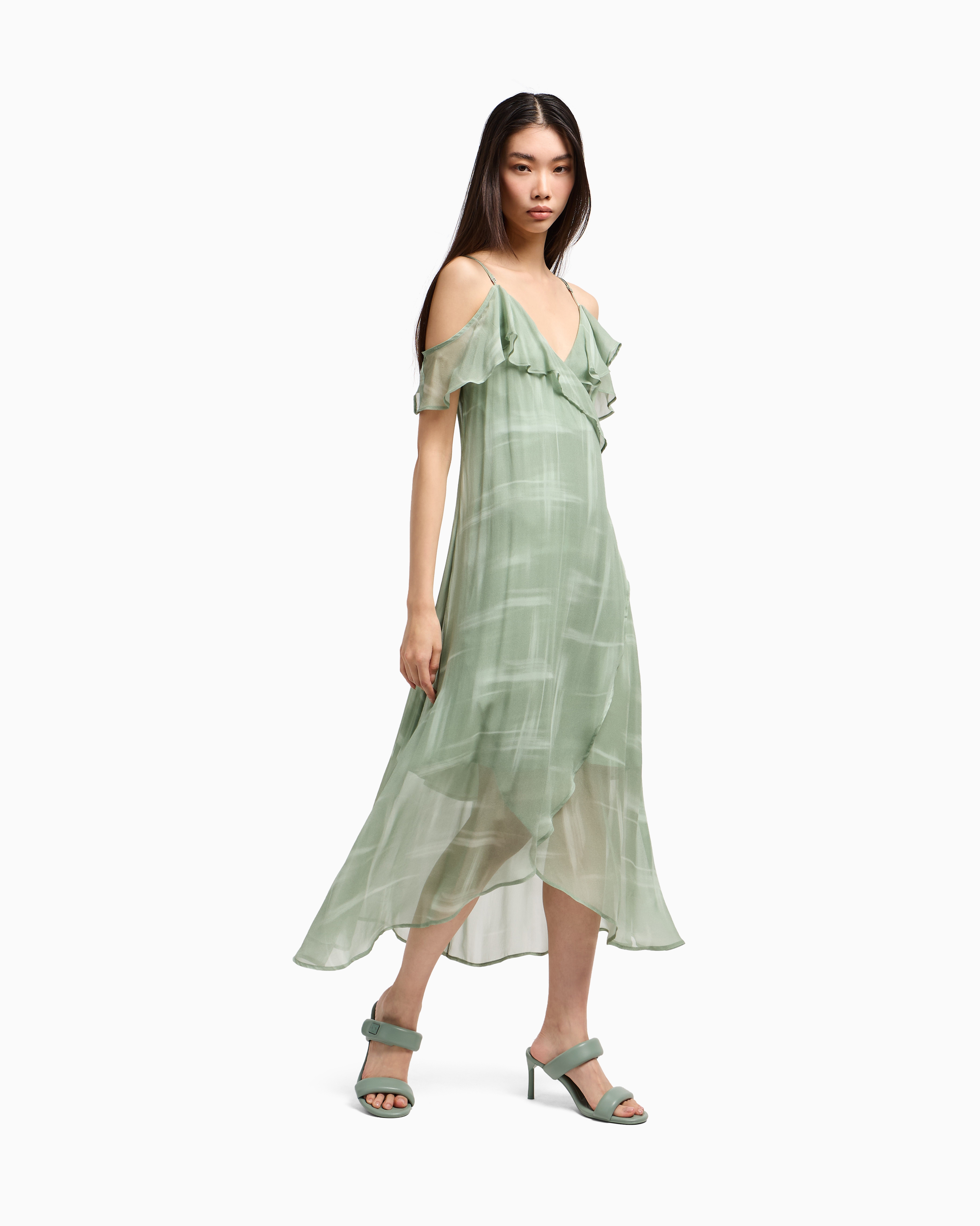 Armani Exchange Midi Dresses In Green