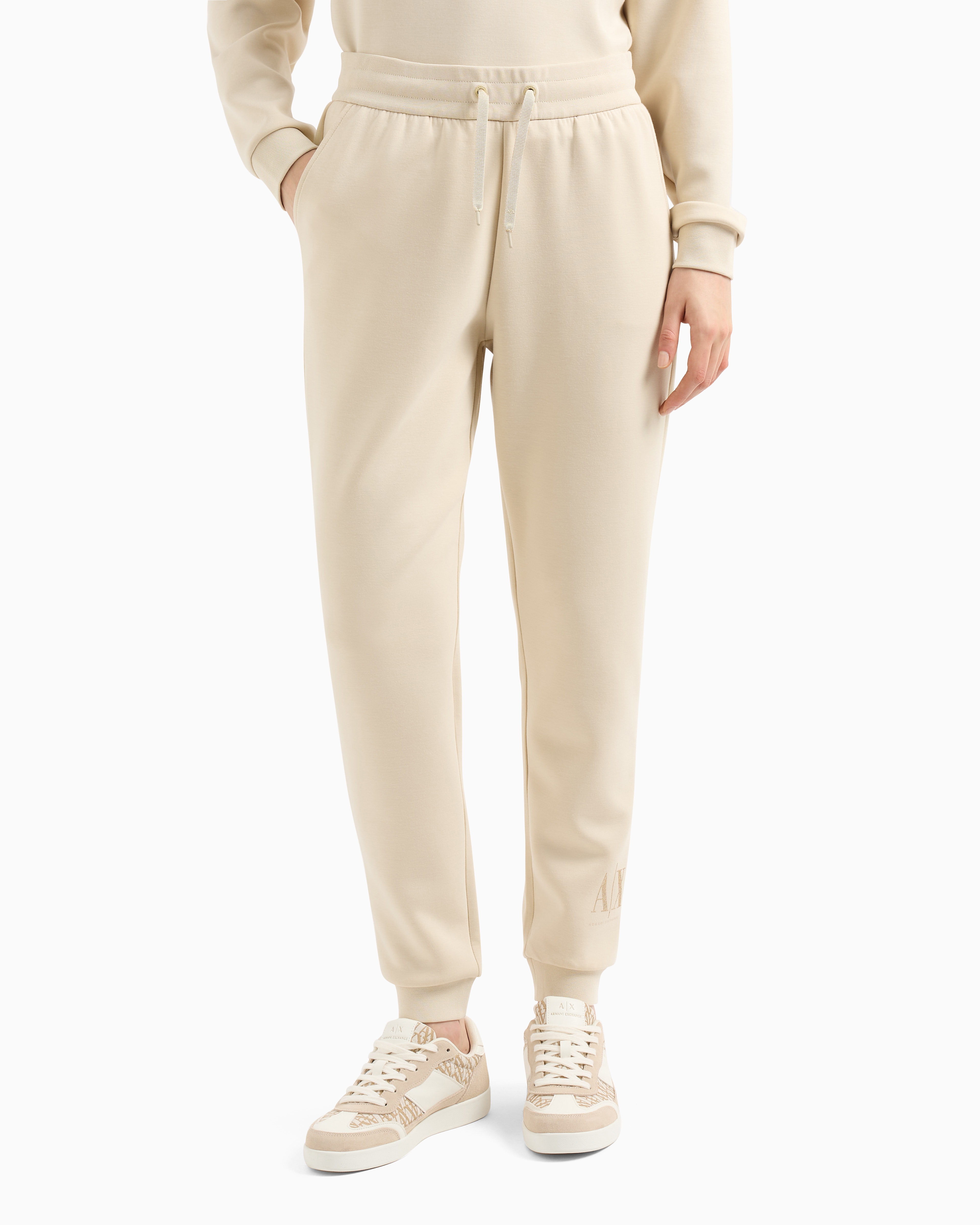 Armani Exchange Sweatpants In Beige