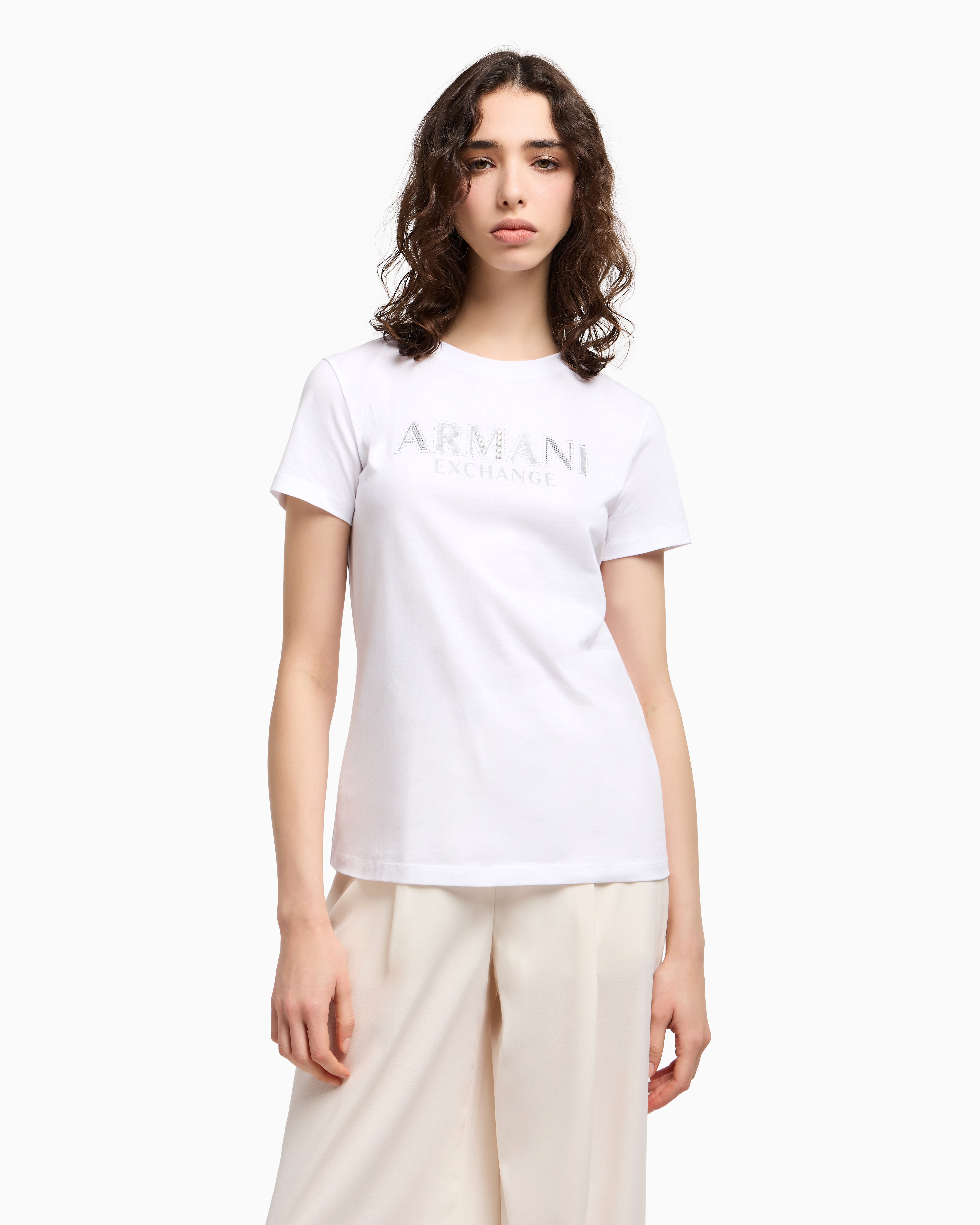 Tシャツ・カットソー EMPORIO ARMANI Woman T-Shirt White EW001521AF12571 U0002 undefined