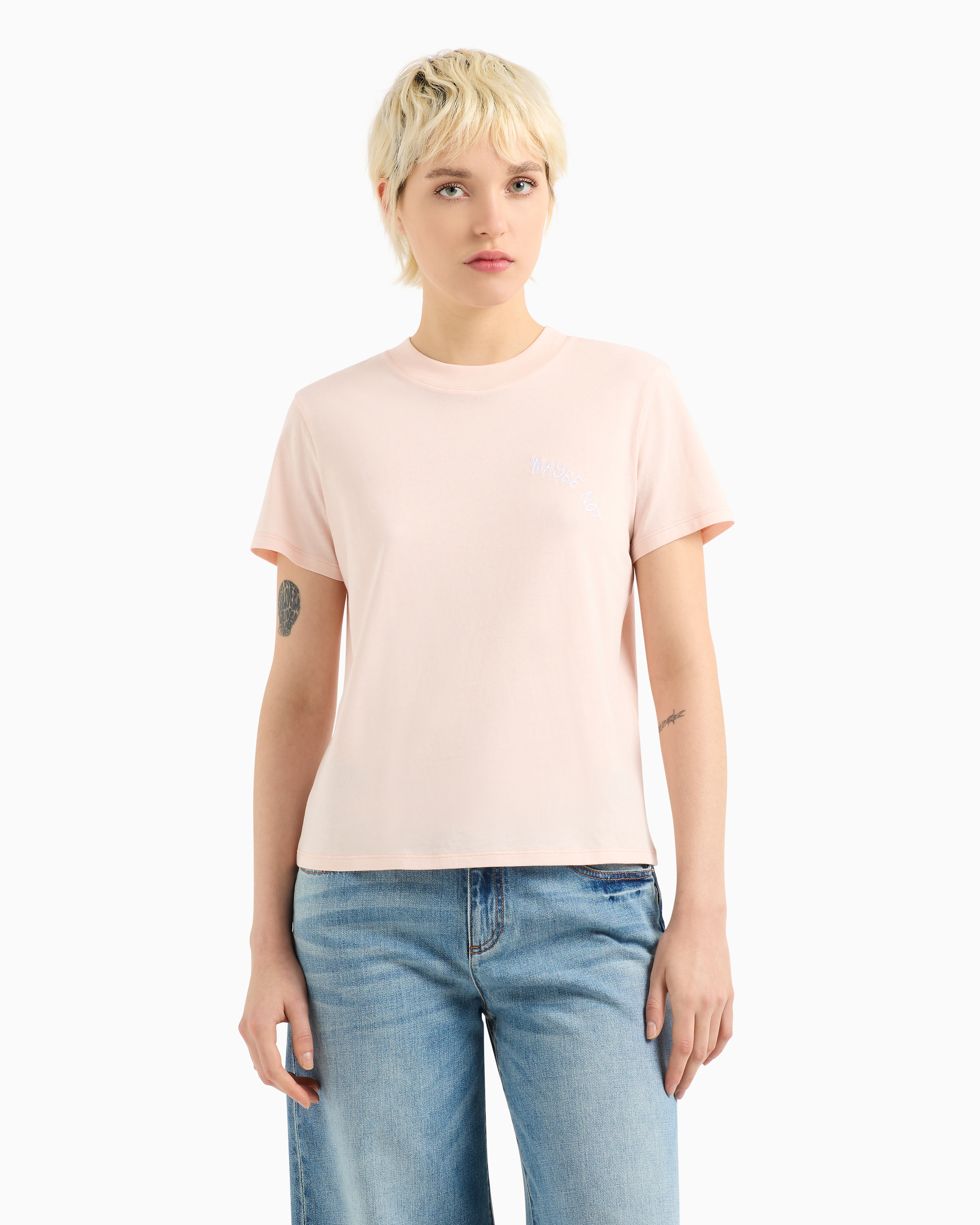 Armani Exchange Regular Fit T-shirts In Pink