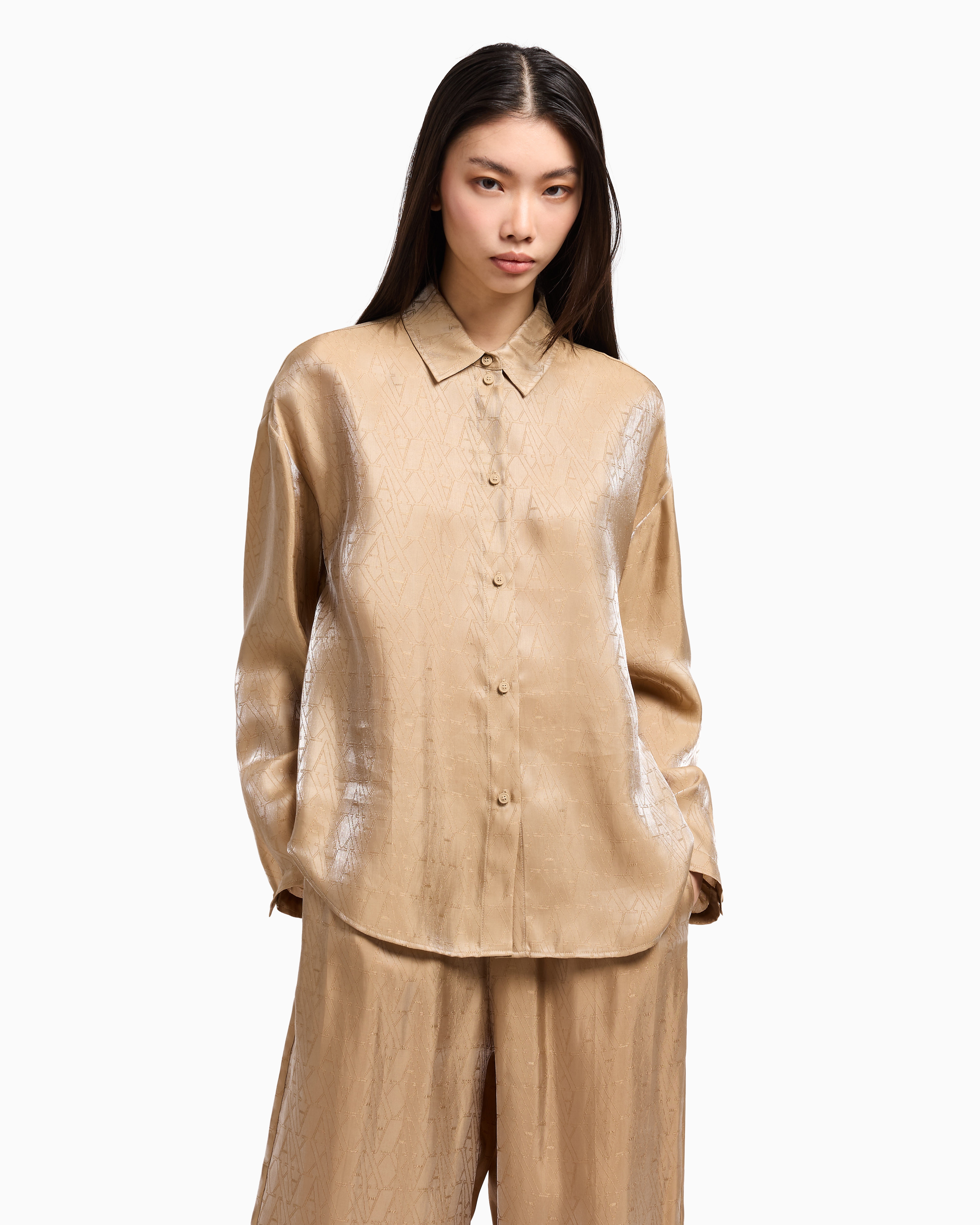 Armani Exchange Casual Shirts In Beige