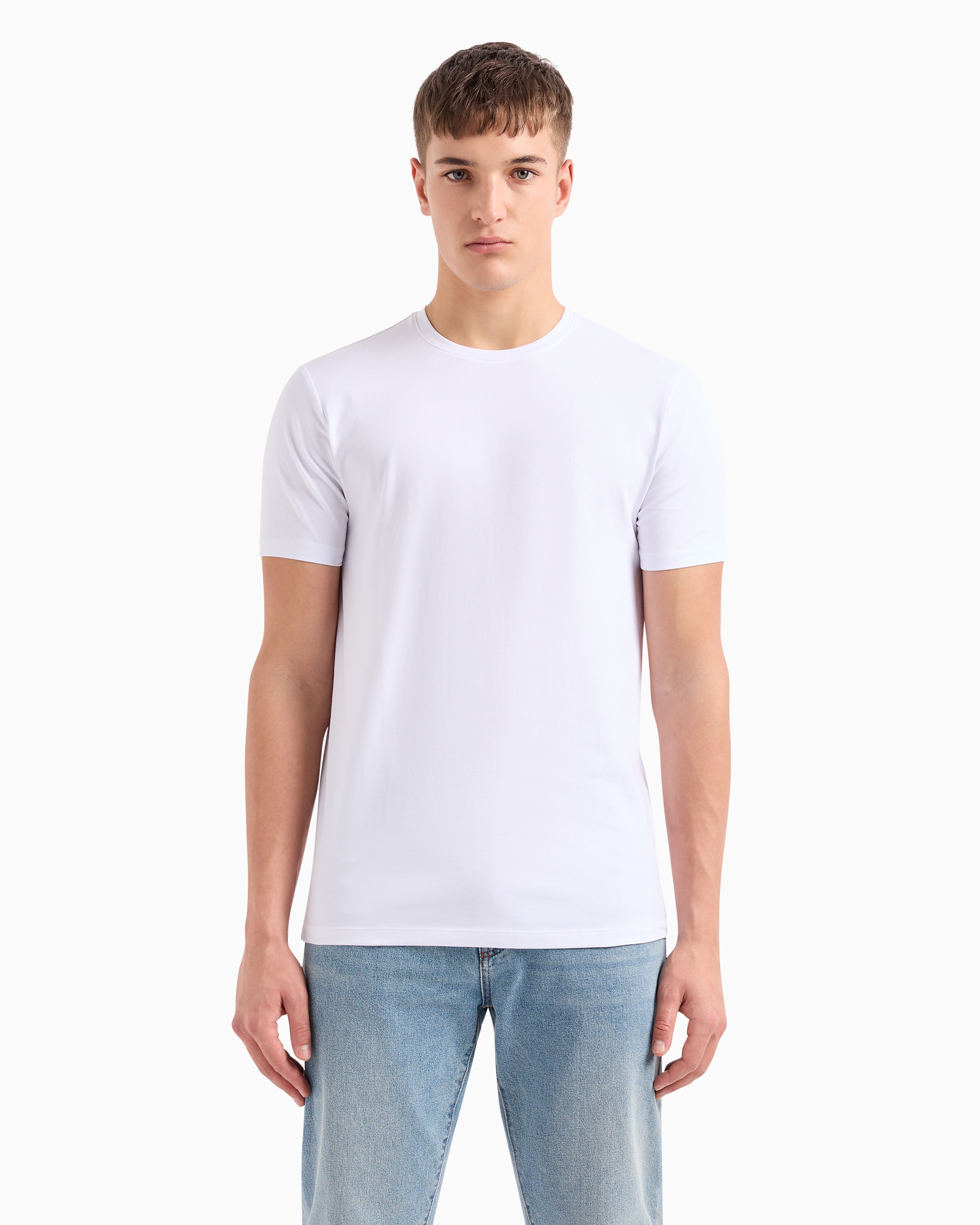 レマん Slim fit jersey t-shirt | Armani Exchange US