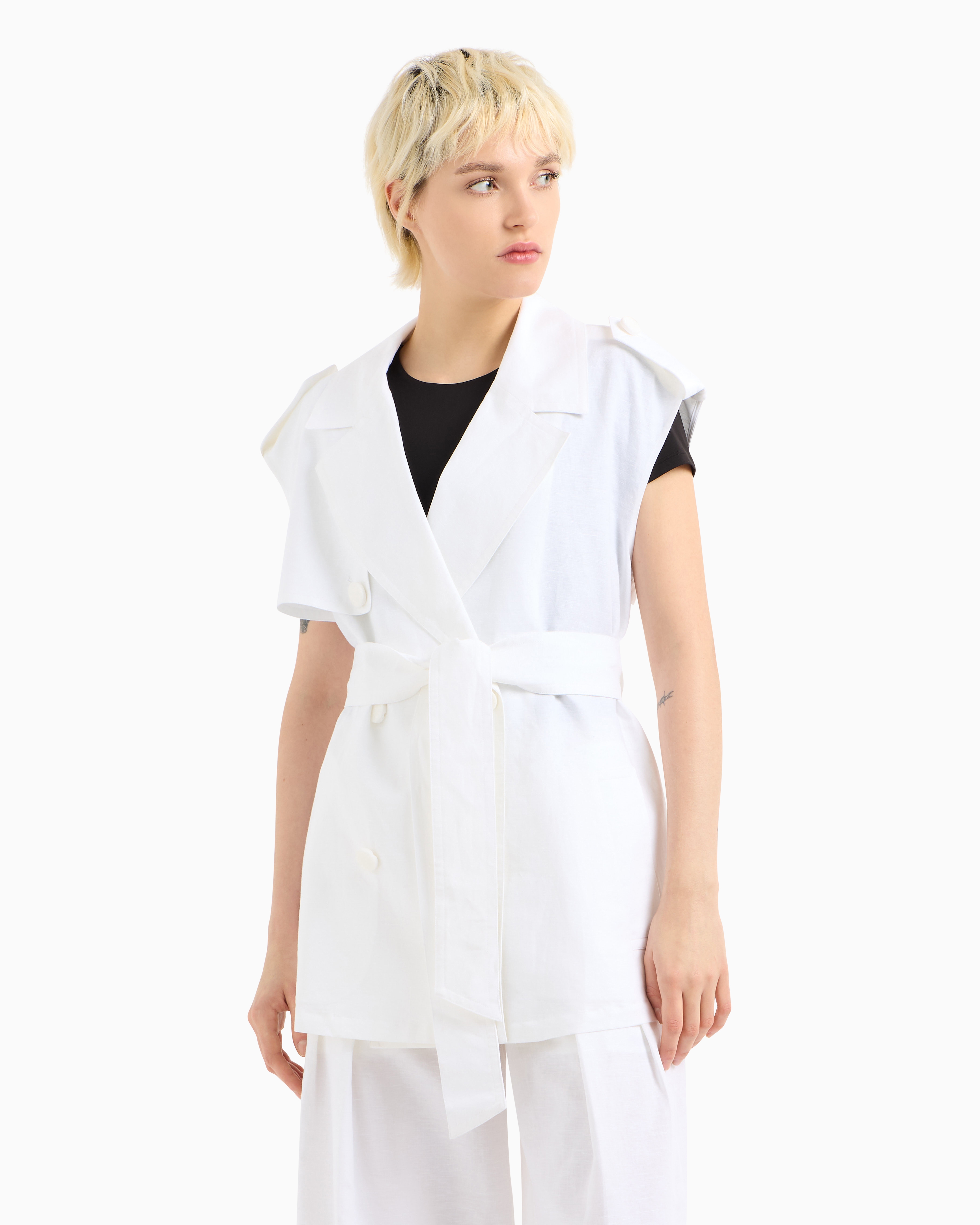 Armani Exchange Waistcoats In White
