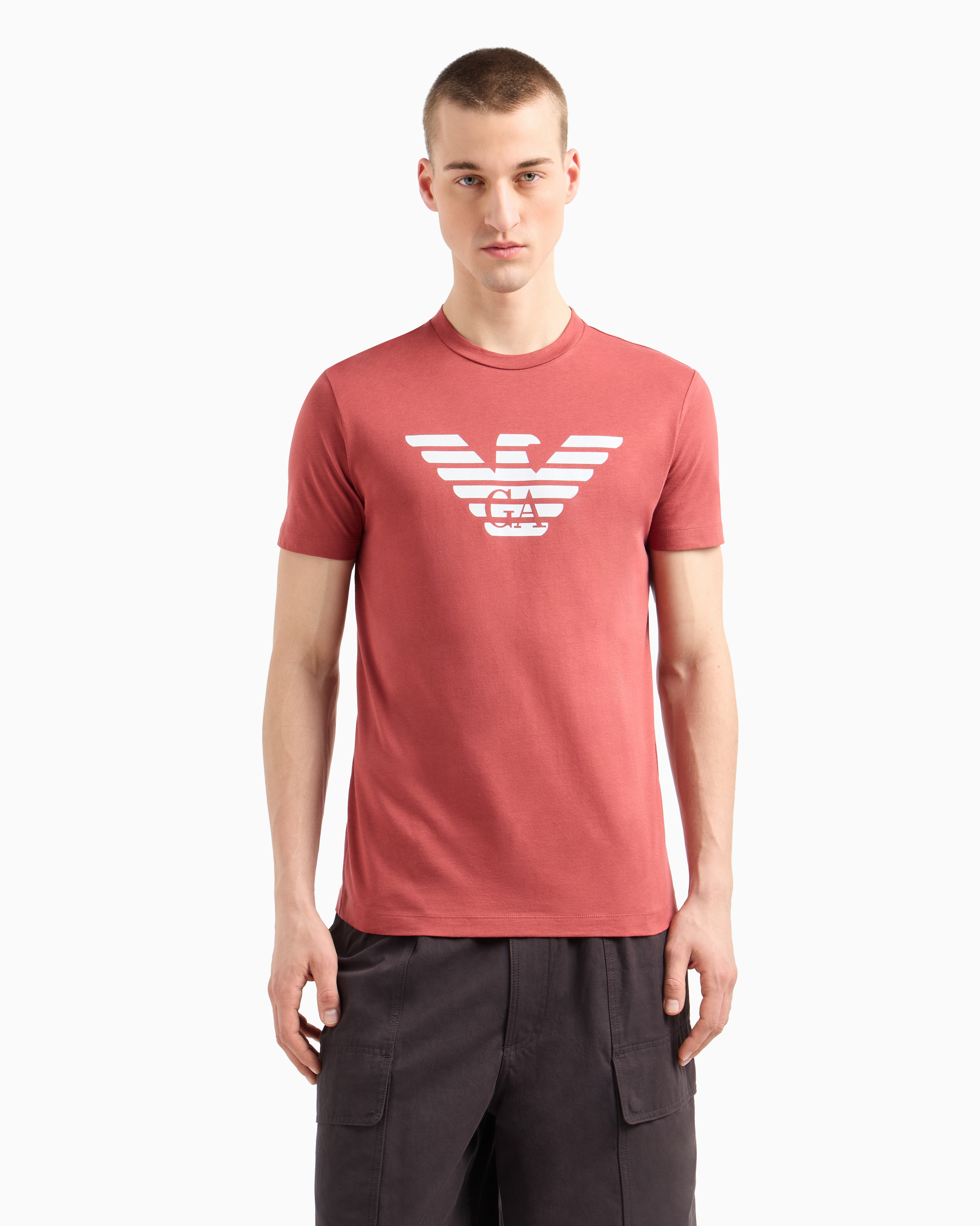 Tシャツ・カットソー EMPORIO ARMANI SS25 T-SHIRT (8N1TN5 1JPZZ M5041) Pima-jersey T-shirt with logo print | Emporio Armani