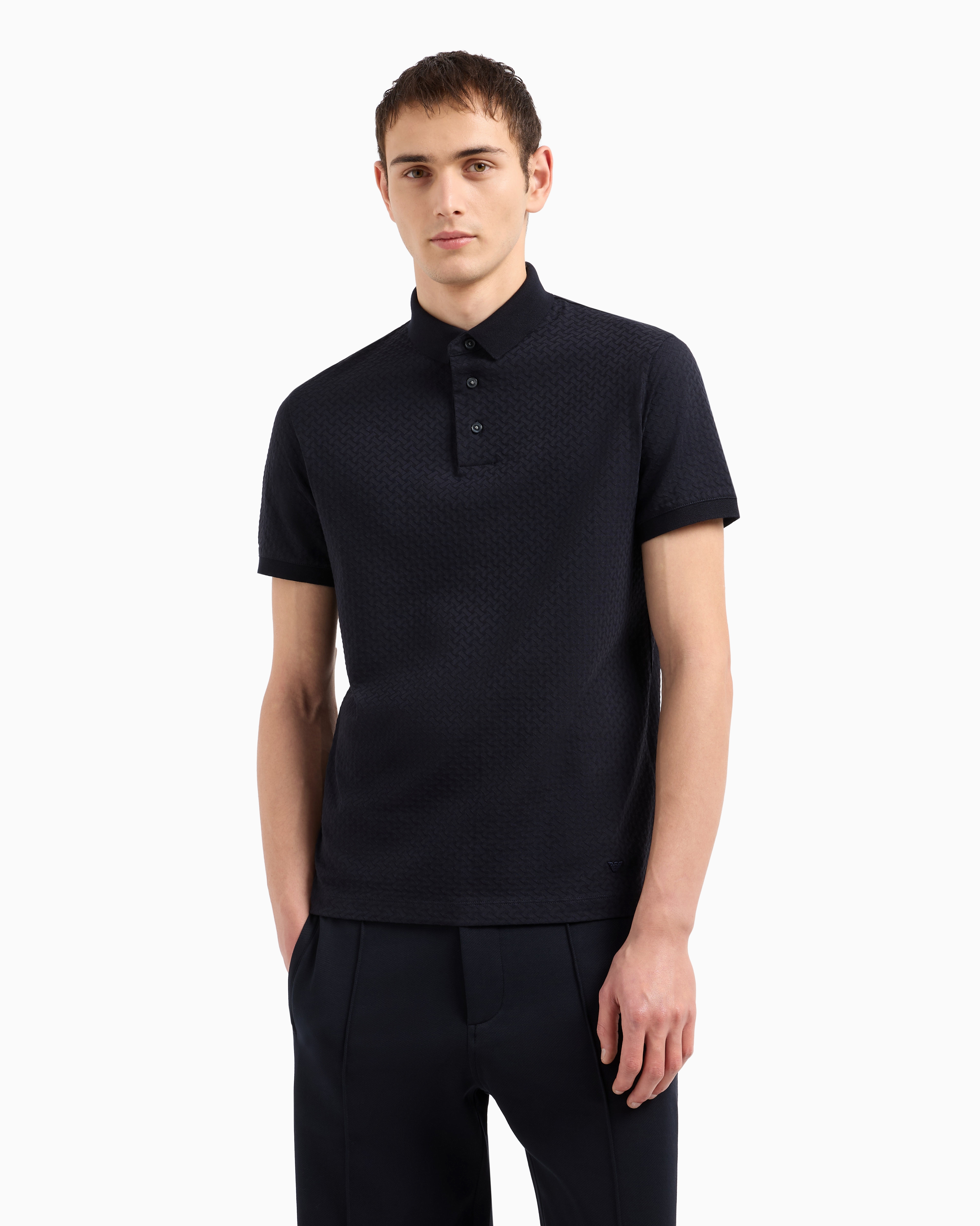 Tシャツ・カットソー EMPORIO ARMANI SS25 POLO SHIRT (EM001295 AF10762 FB256) US Exclusive jacquard jersey polo shirt | Emporio Armani